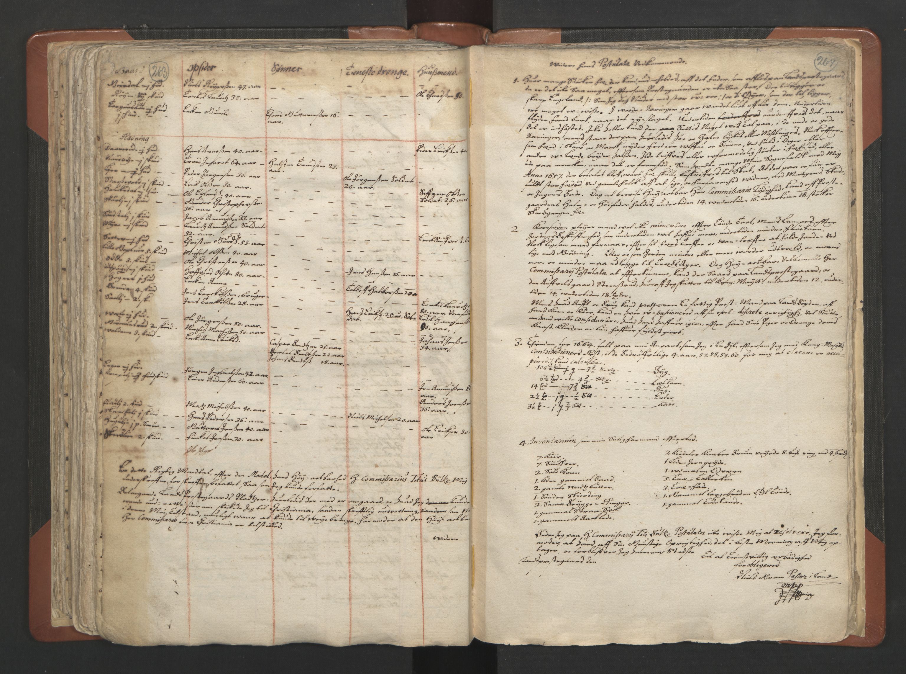 RA, Vicar's Census 1664-1666, no. 7: Hadeland deanery, 1664-1666, p. 263-264