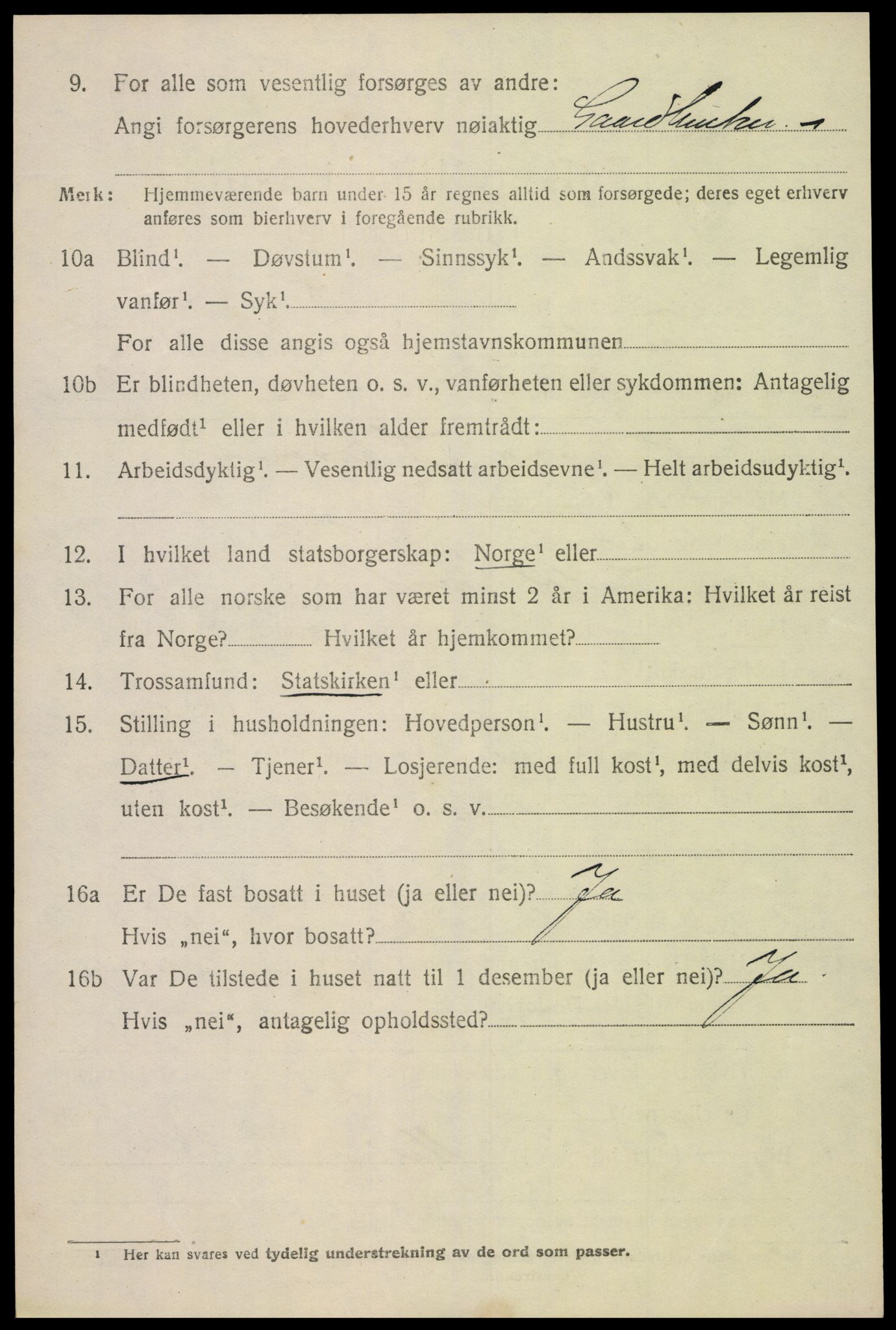 SAK, 1920 census for Tveit, 1920, p. 3483