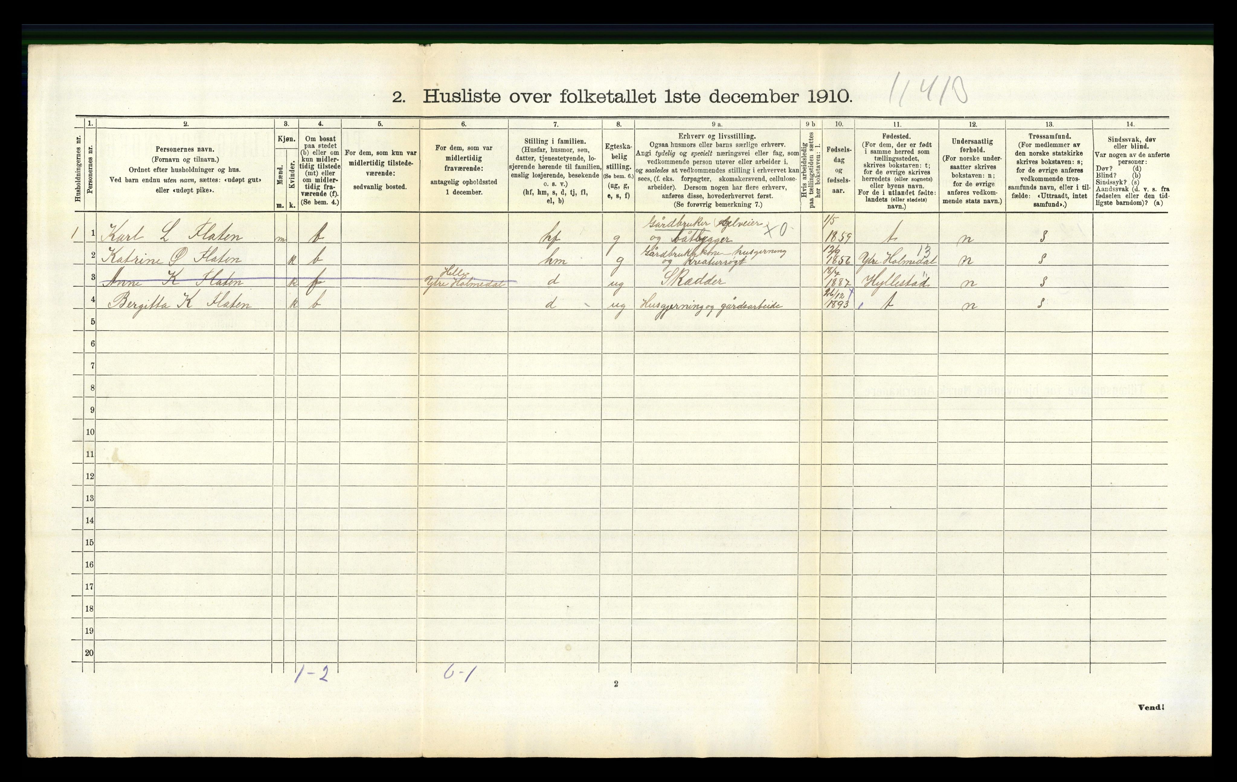 RA, 1910 census for Askvoll, 1910, p. 432