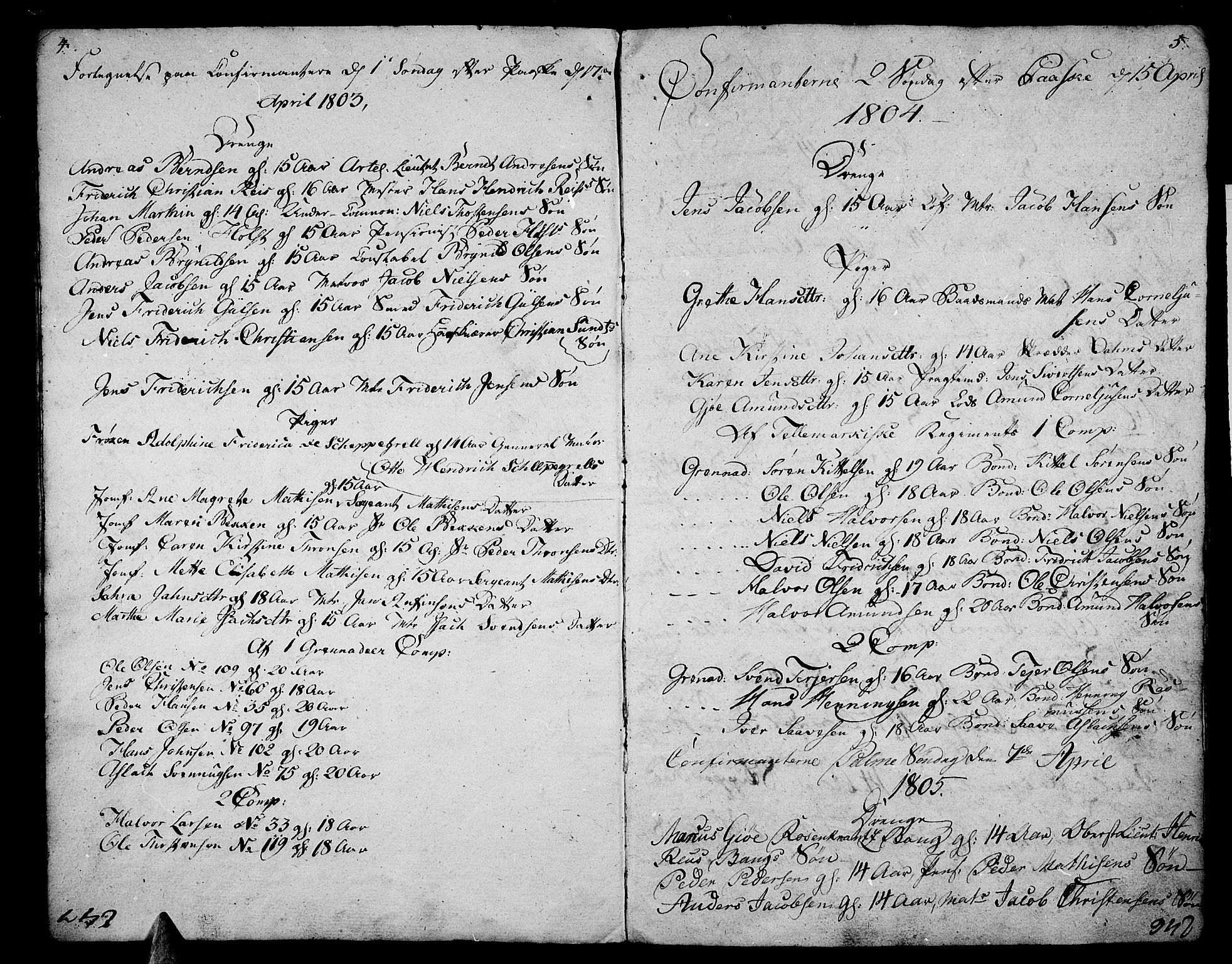Stavern kirkebøker, SAKO/A-318/F/Fa/L0005: Parish register (official) no. 5, 1800-1816, p. 4-5