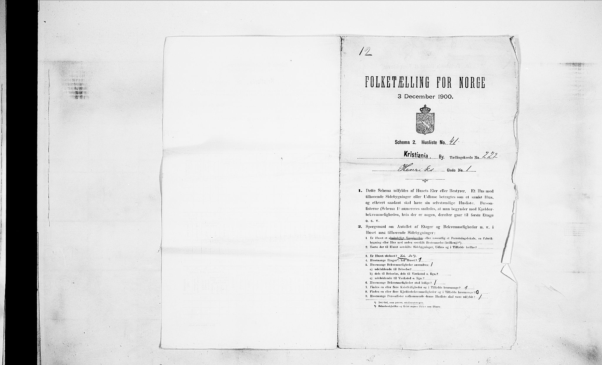 SAO, 1900 census for Kristiania, 1900, p. 36336