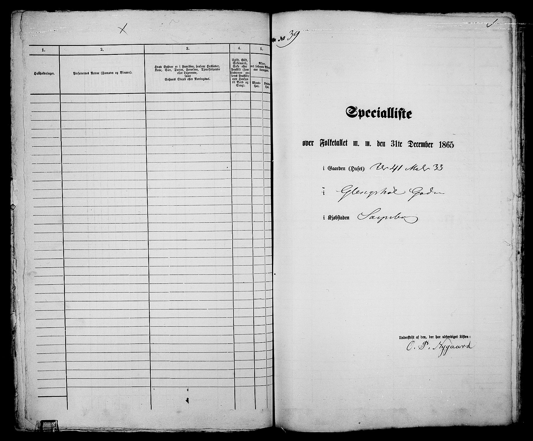 RA, 1865 census for Sarpsborg, 1865, p. 86