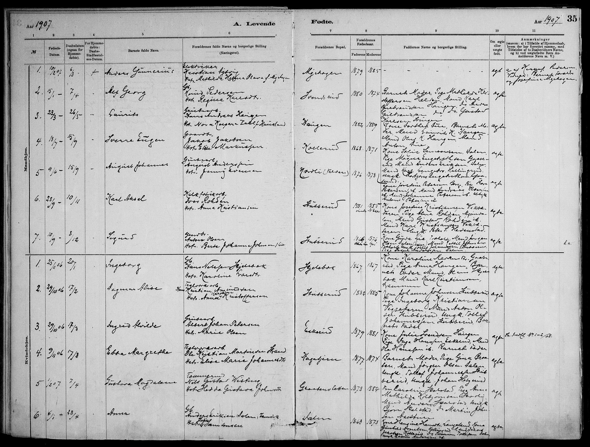 Skoger kirkebøker, AV/SAKO-A-59/F/Fb/L0001: Parish register (official) no. II 1, 1885-1913, p. 35