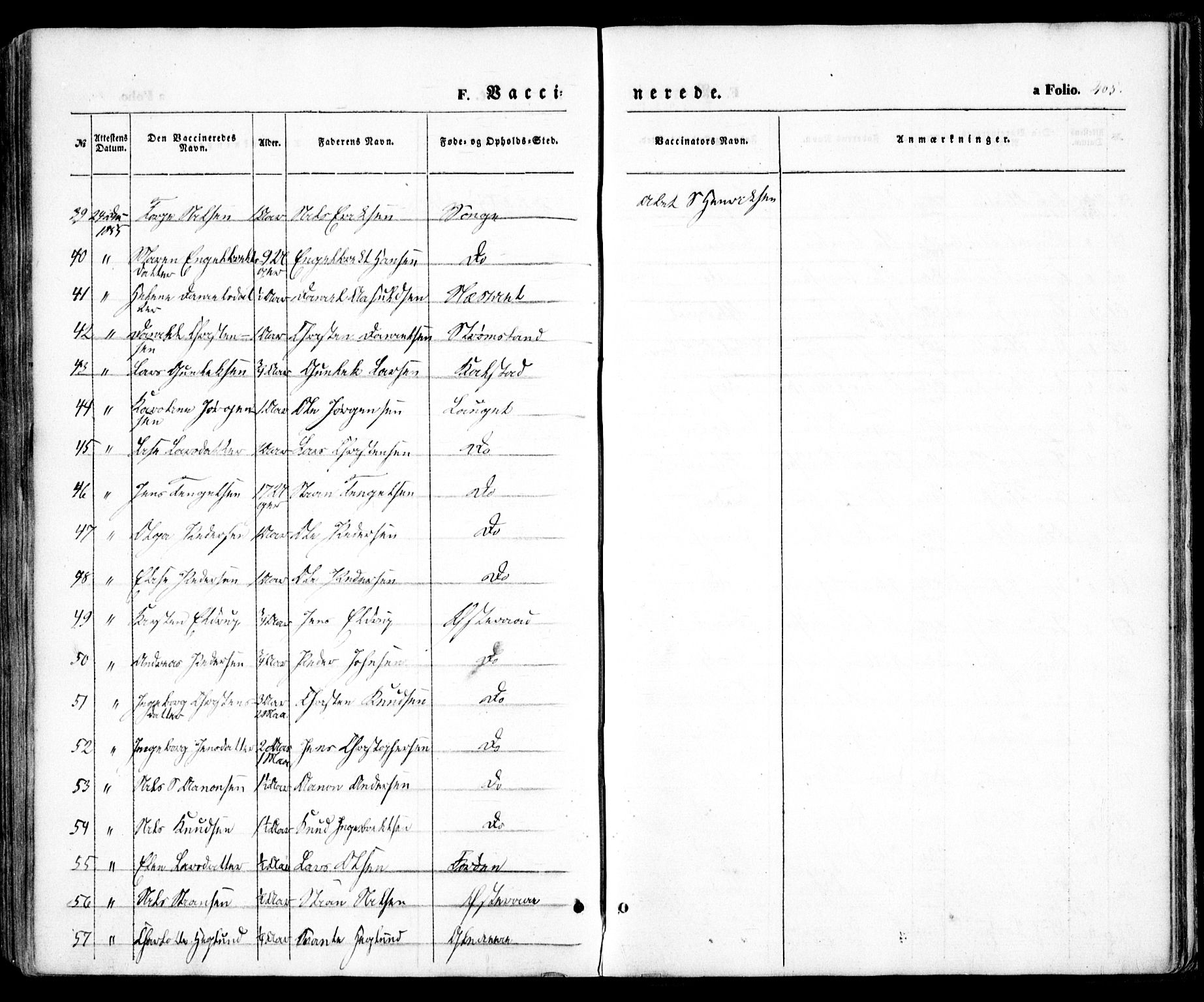 Holt sokneprestkontor, AV/SAK-1111-0021/F/Fa/L0008: Parish register (official) no. A 8, 1849-1860, p. 405