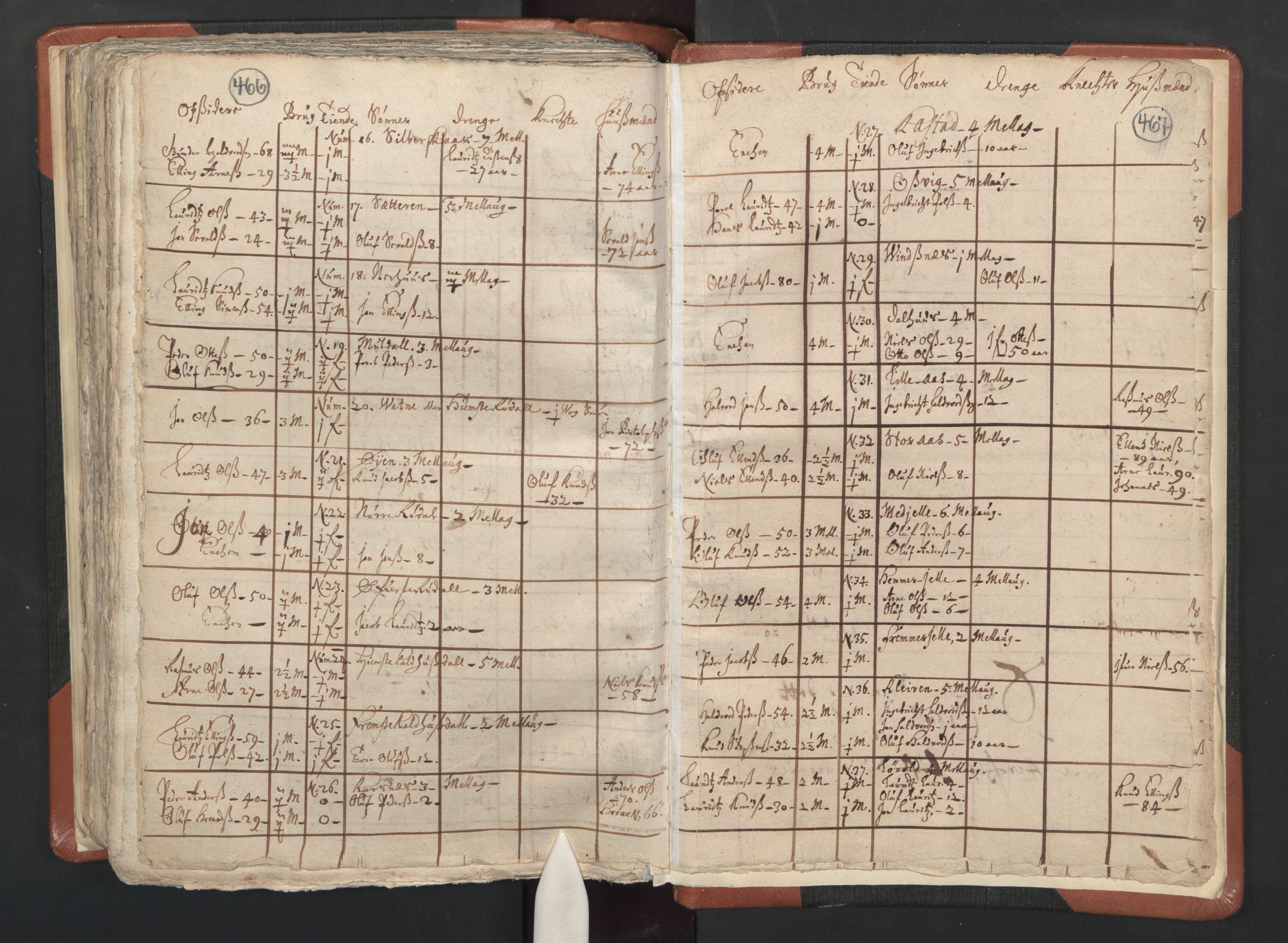 RA, Vicar's Census 1664-1666, no. 26: Sunnmøre deanery, 1664-1666, p. 466-467