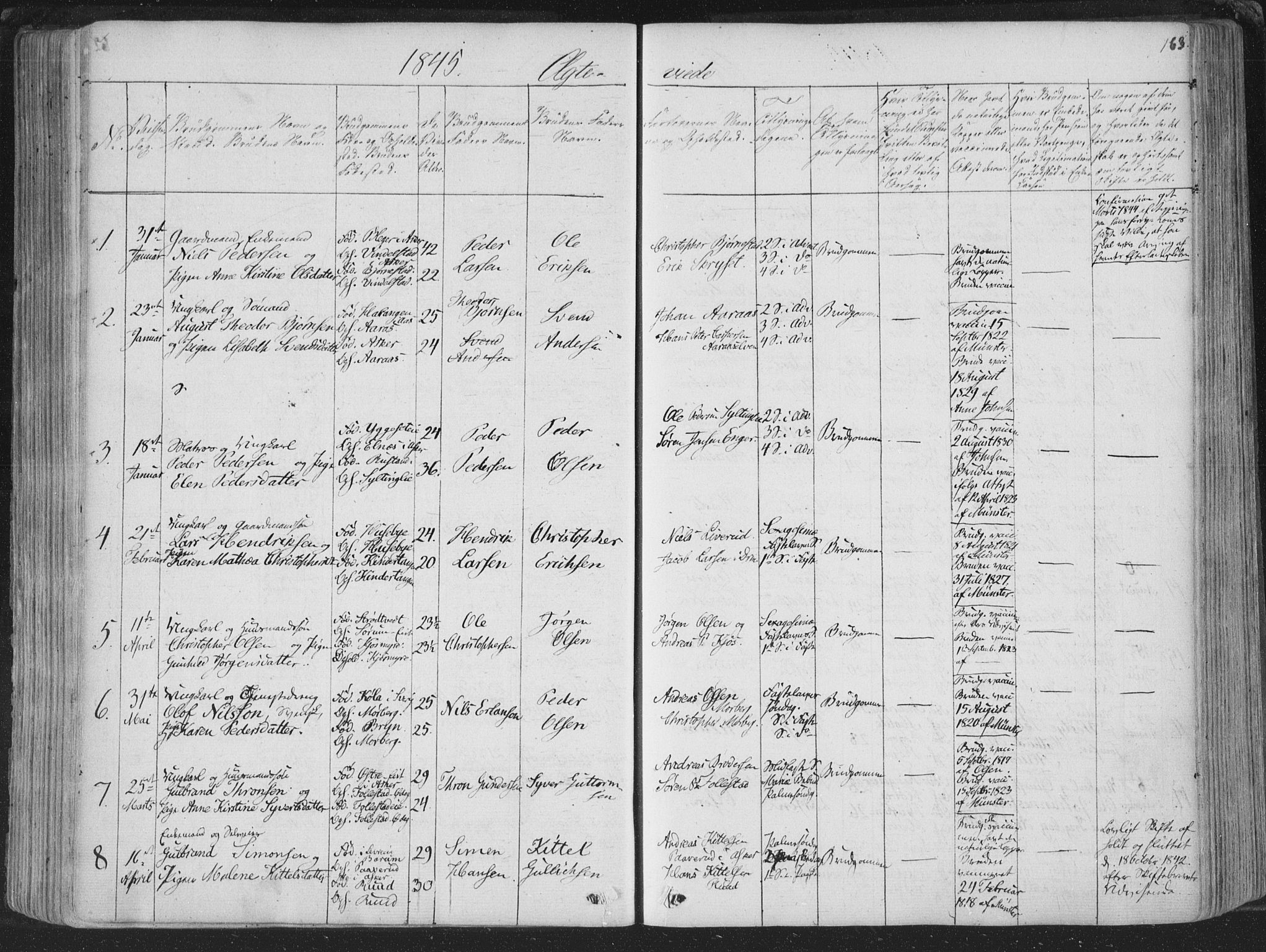 Røyken kirkebøker, AV/SAKO-A-241/F/Fa/L0005: Parish register (official) no. 5, 1833-1856, p. 163