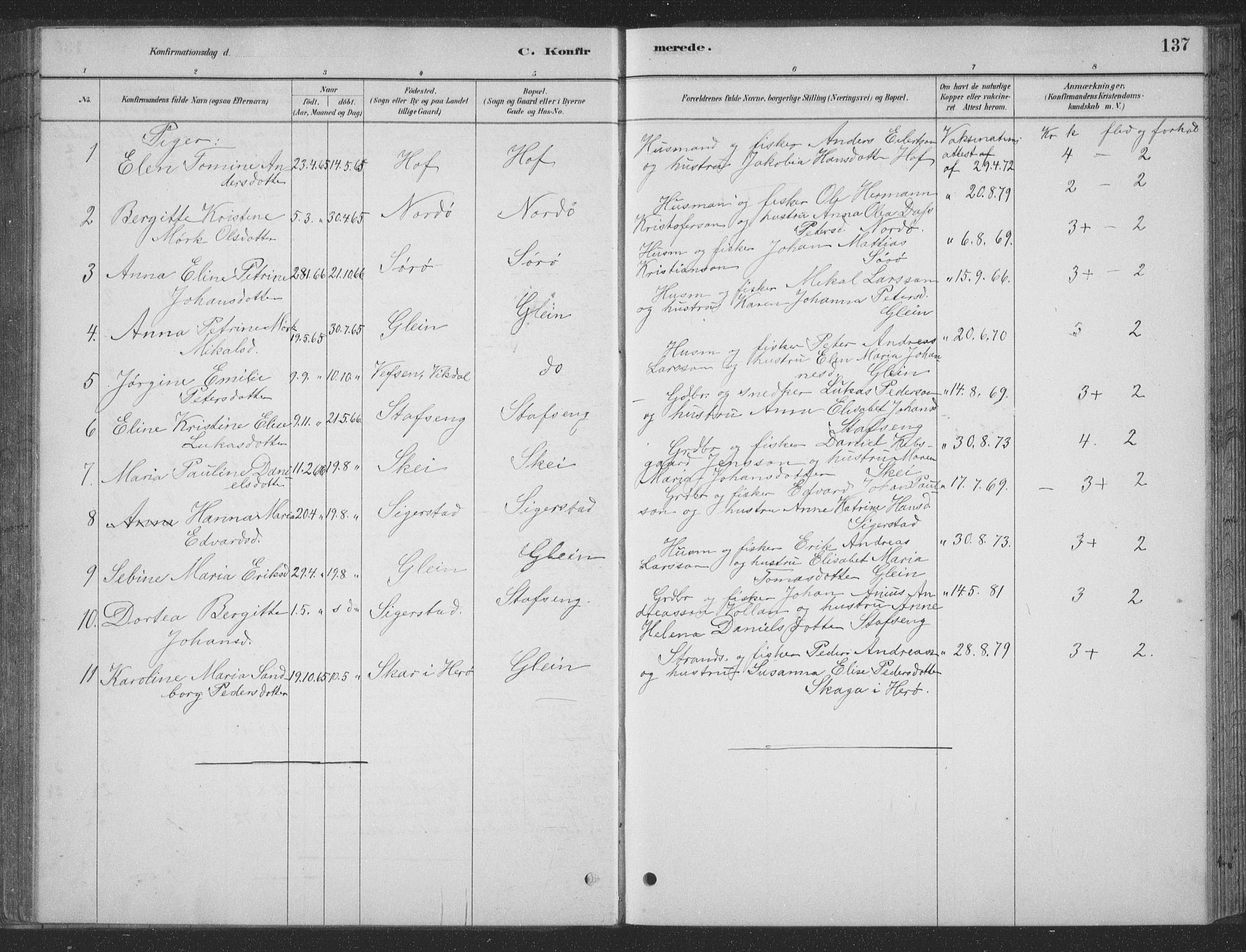 Ministerialprotokoller, klokkerbøker og fødselsregistre - Nordland, AV/SAT-A-1459/835/L0532: Parish register (copy) no. 835C04, 1880-1905, p. 137