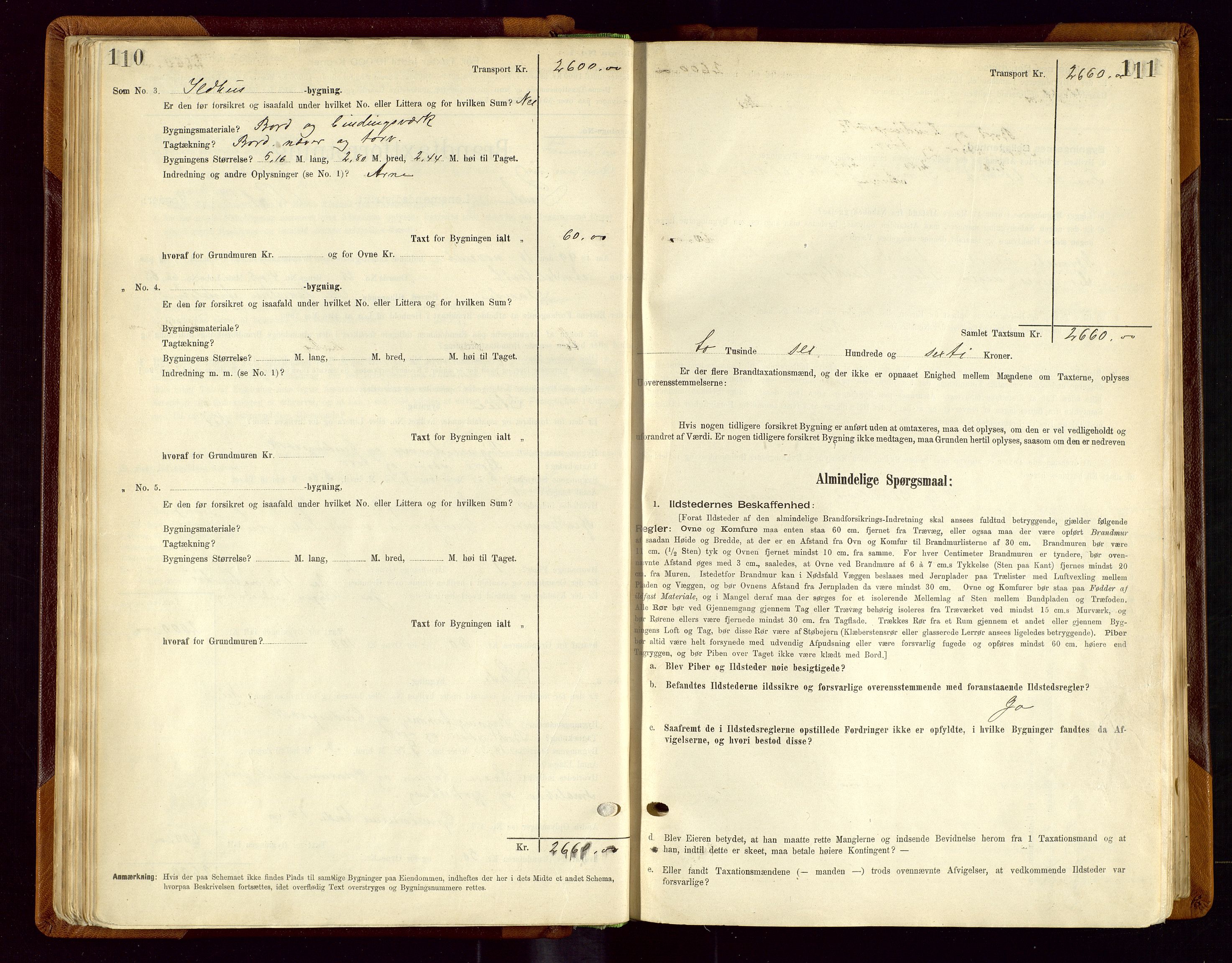 Sauda lensmannskontor, SAST/A-100177/Gob/L0001: Branntakstprotokoll - skjematakst, 1894-1914, p. 110-111