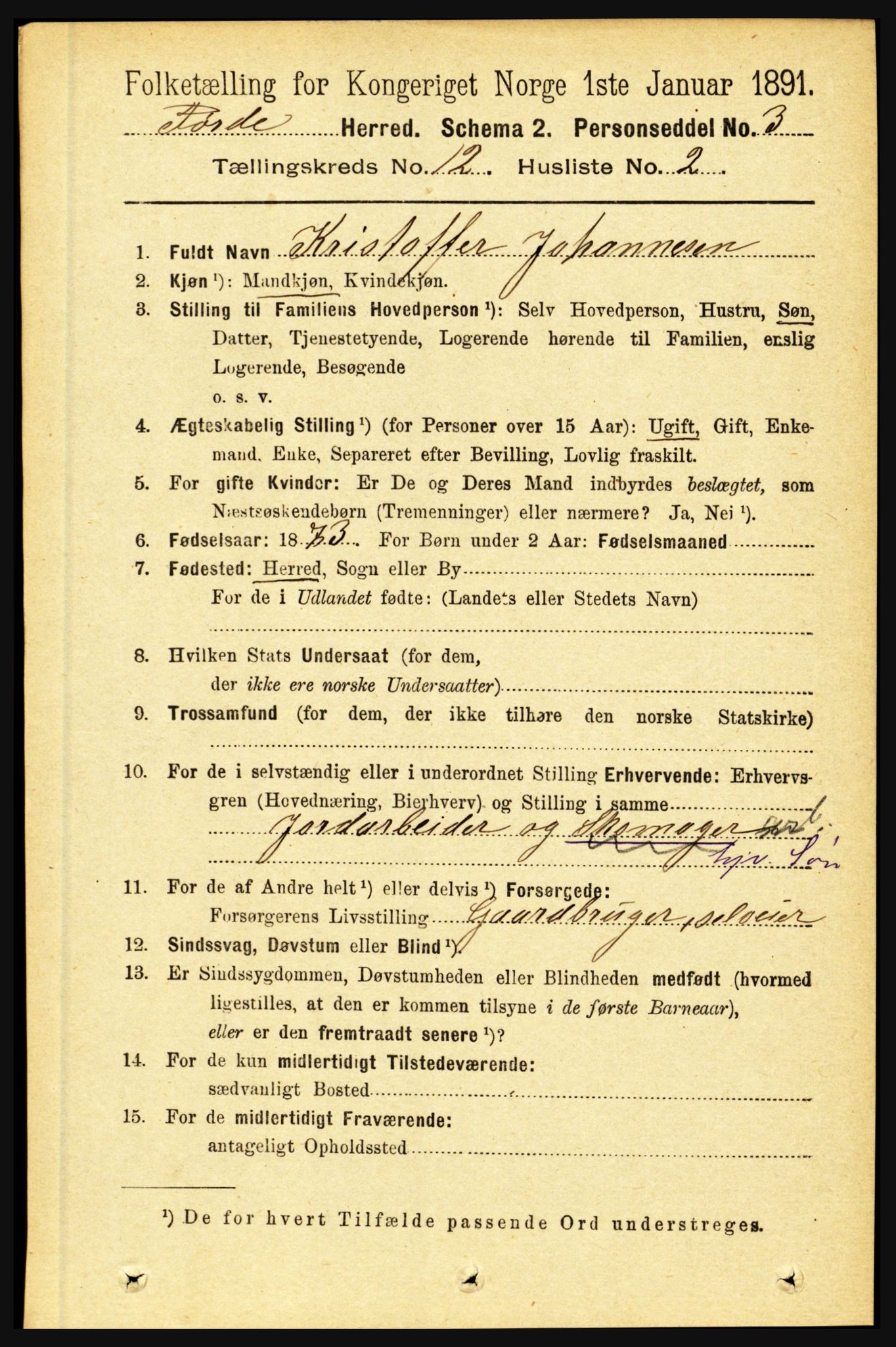 RA, 1891 census for 1432 Førde, 1891, p. 4290