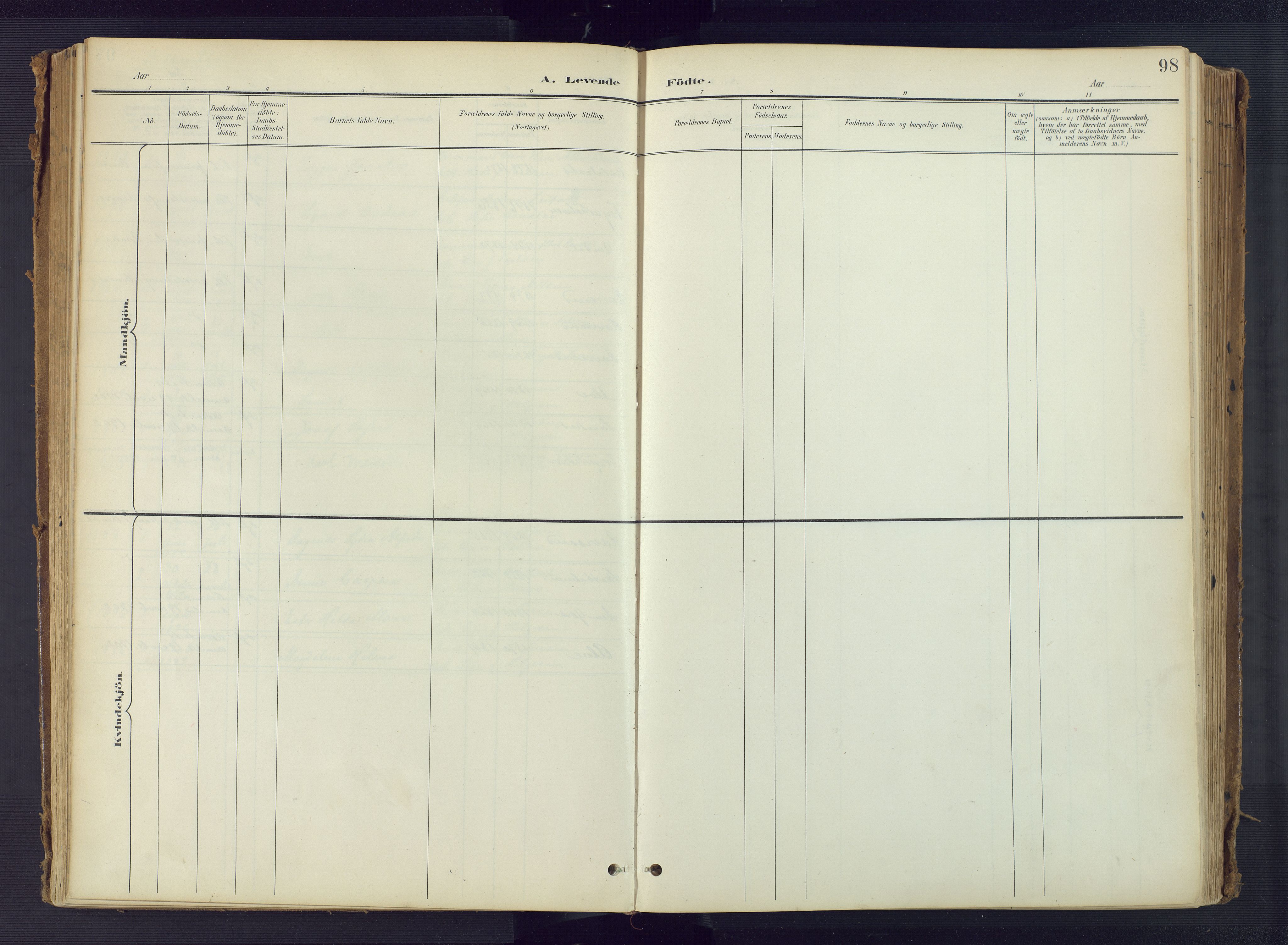 Tromøy sokneprestkontor, AV/SAK-1111-0041/F/Fa/L0010: Parish register (official) no. A 10, 1896-1912, p. 98