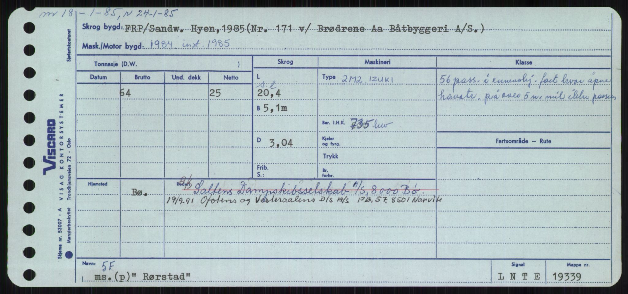 Sjøfartsdirektoratet med forløpere, Skipsmålingen, AV/RA-S-1627/H/Ha/L0004/0002: Fartøy, Mas-R / Fartøy, Odin-R, p. 983