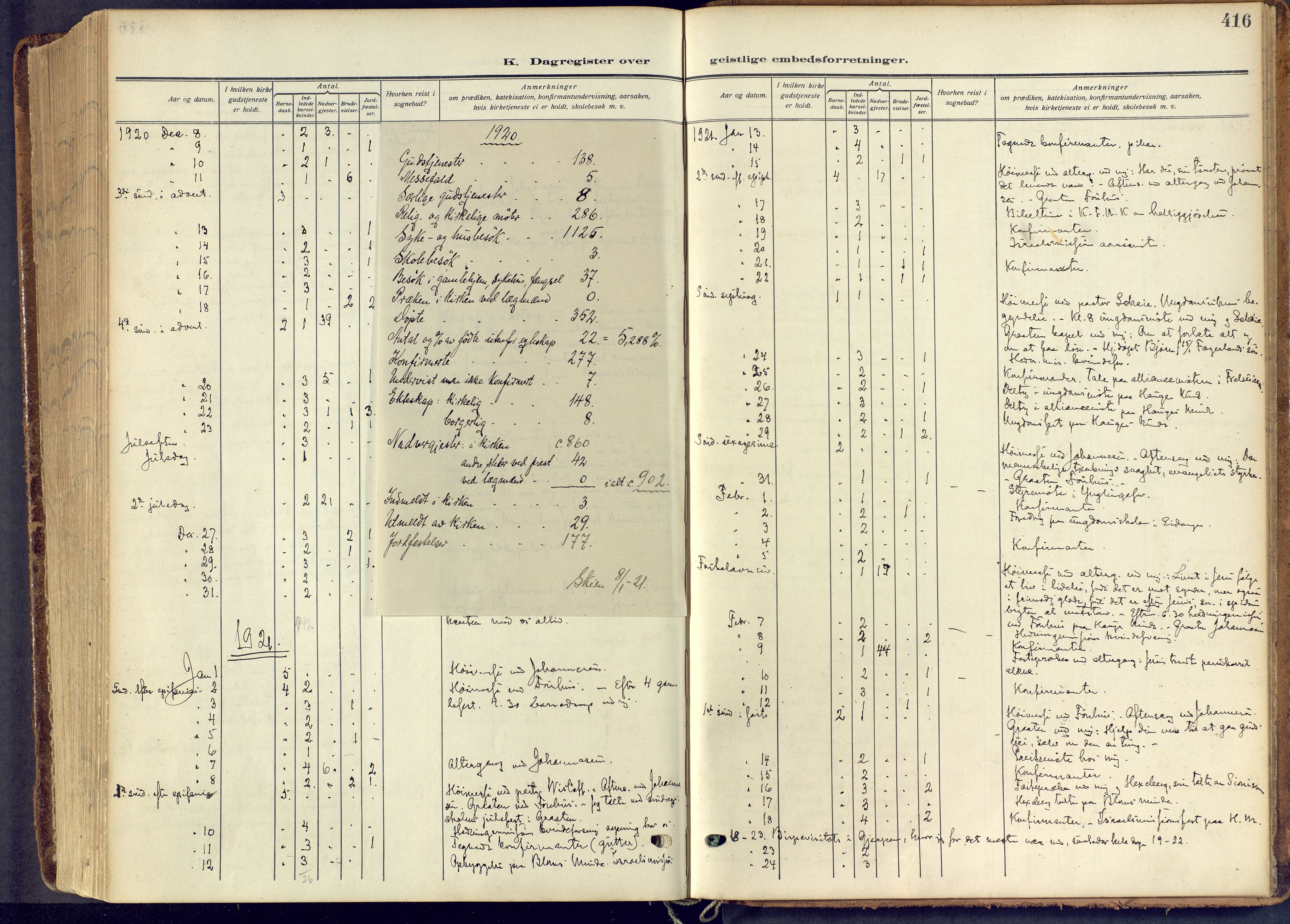 Skien kirkebøker, AV/SAKO-A-302/F/Fa/L0013: Parish register (official) no. 13, 1915-1921, p. 416