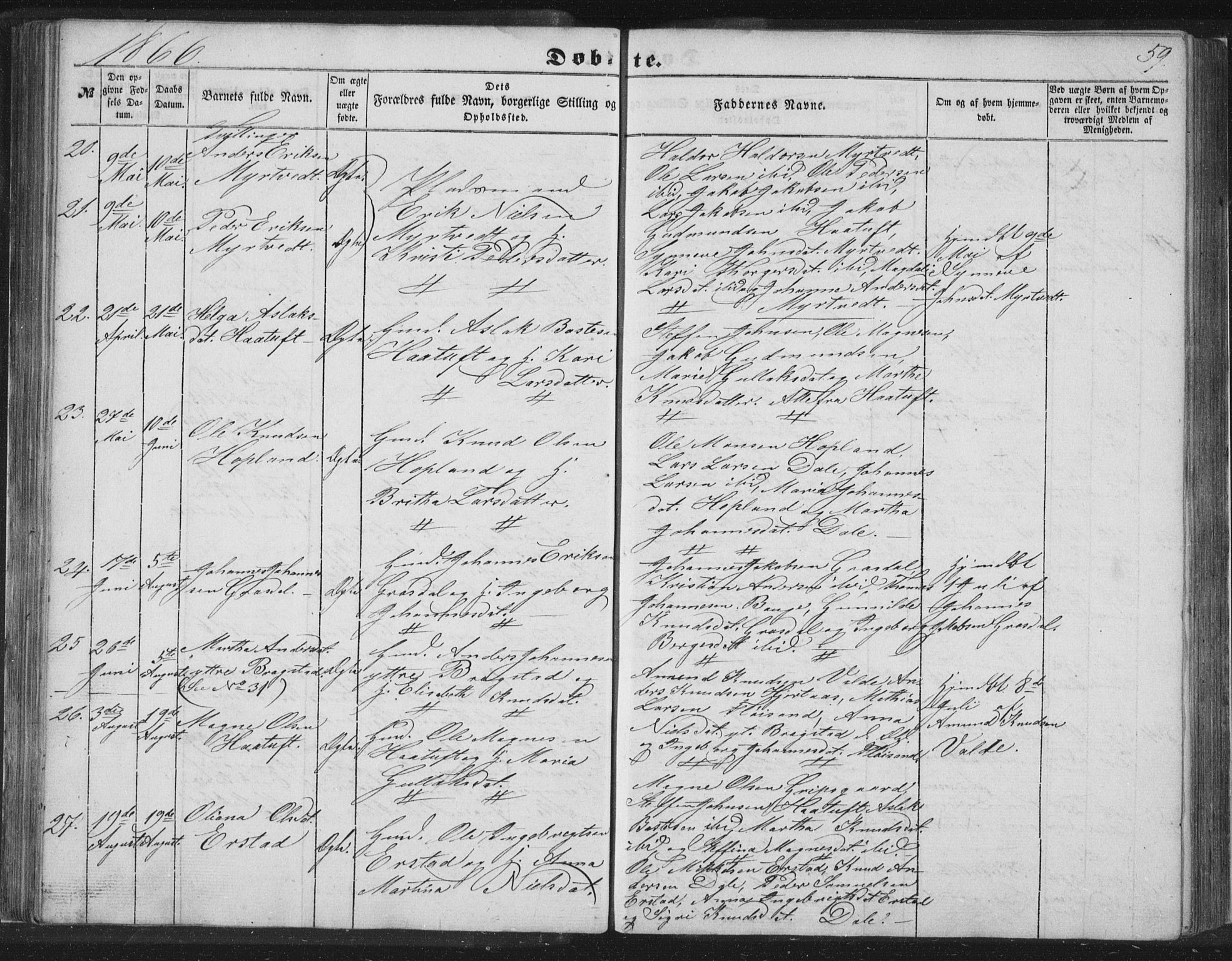 Alversund Sokneprestembete, SAB/A-73901/H/Ha/Hab: Parish register (copy) no. C 1, 1851-1866, p. 59