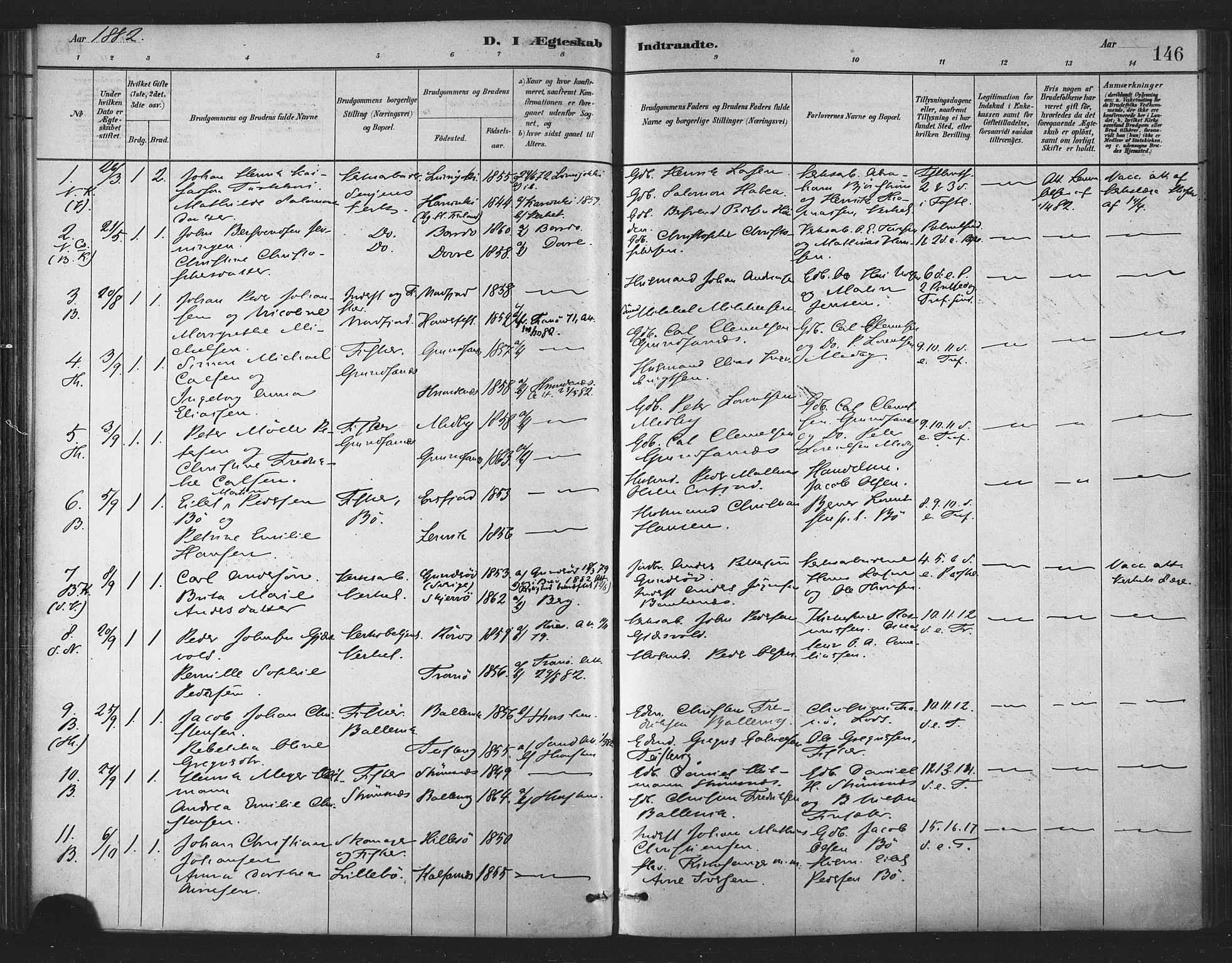 Berg sokneprestkontor, SATØ/S-1318/G/Ga/Gaa/L0004kirke: Parish register (official) no. 4, 1880-1894, p. 146
