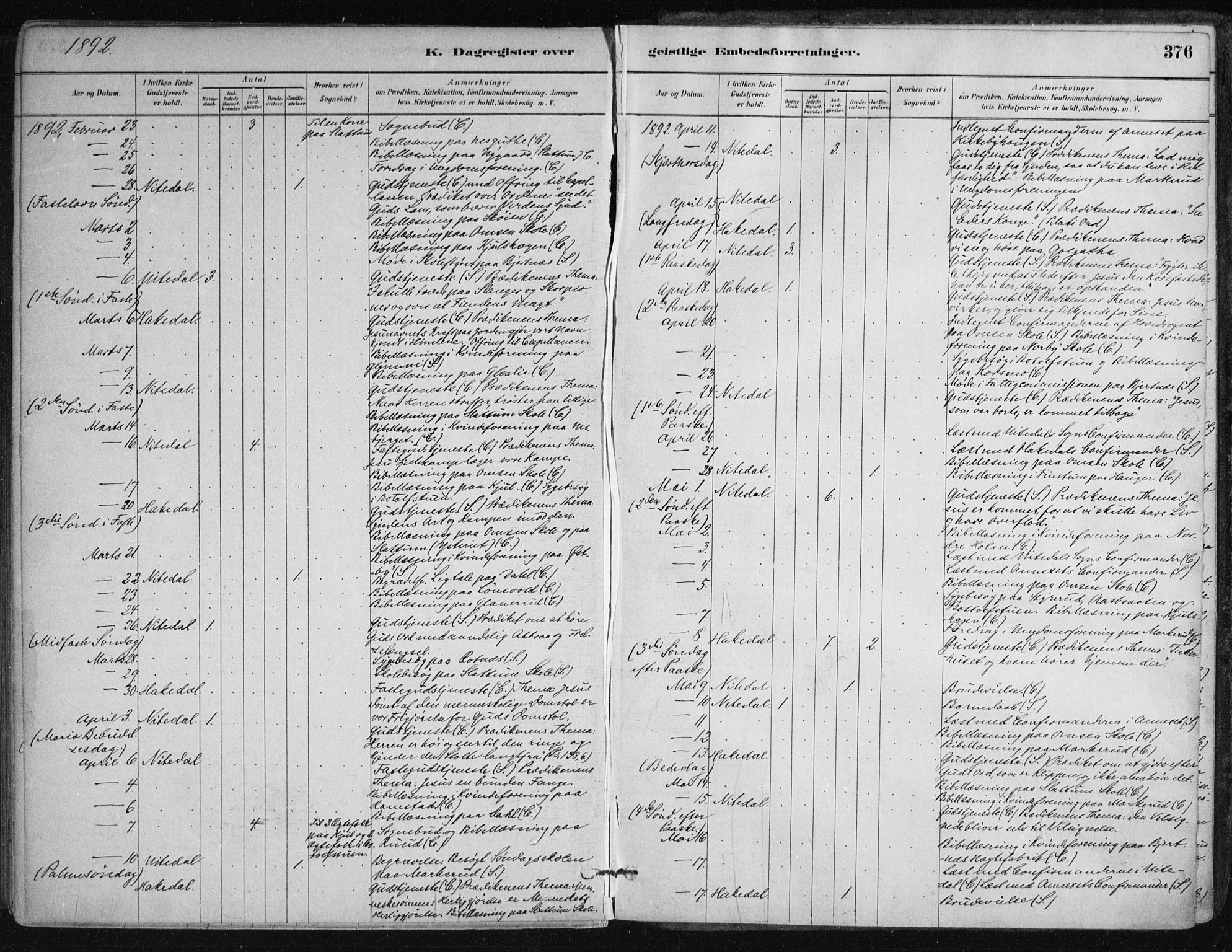 Nittedal prestekontor Kirkebøker, SAO/A-10365a/F/Fa/L0007: Parish register (official) no. I 7, 1879-1901, p. 376