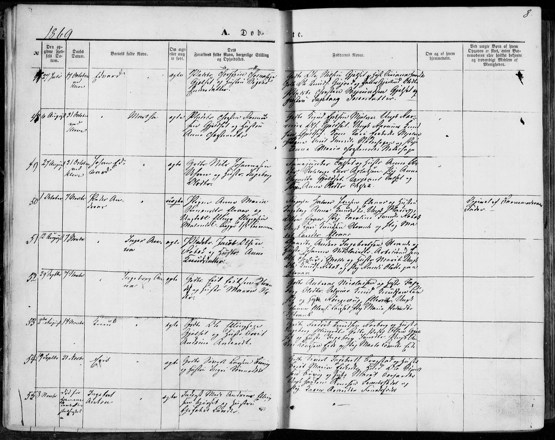 Ministerialprotokoller, klokkerbøker og fødselsregistre - Møre og Romsdal, AV/SAT-A-1454/555/L0655: Parish register (official) no. 555A05, 1869-1886, p. 8