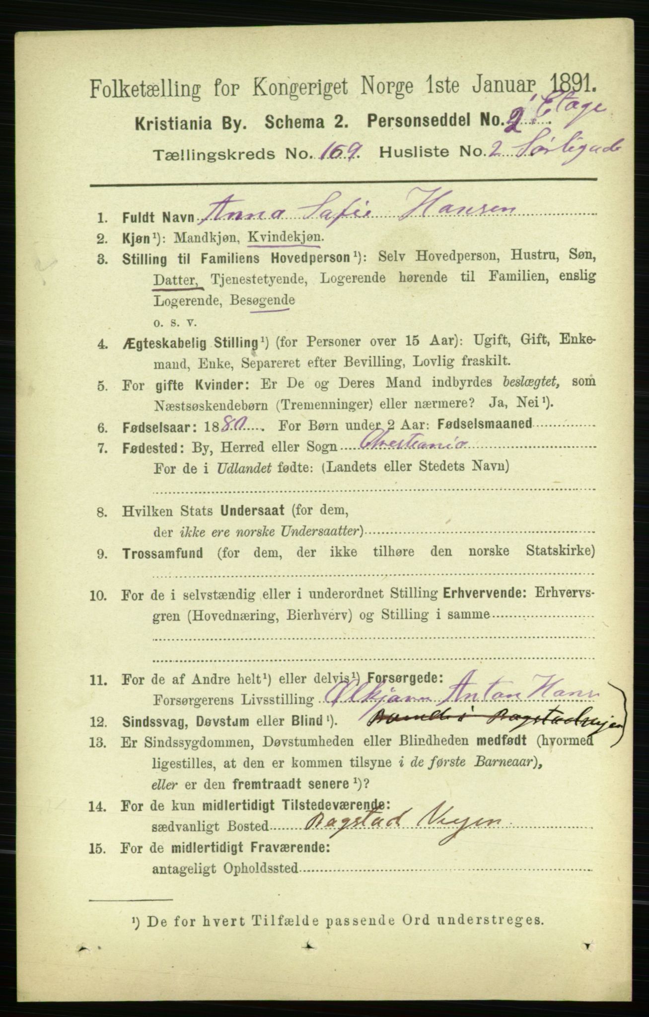 RA, 1891 census for 0301 Kristiania, 1891, p. 98903