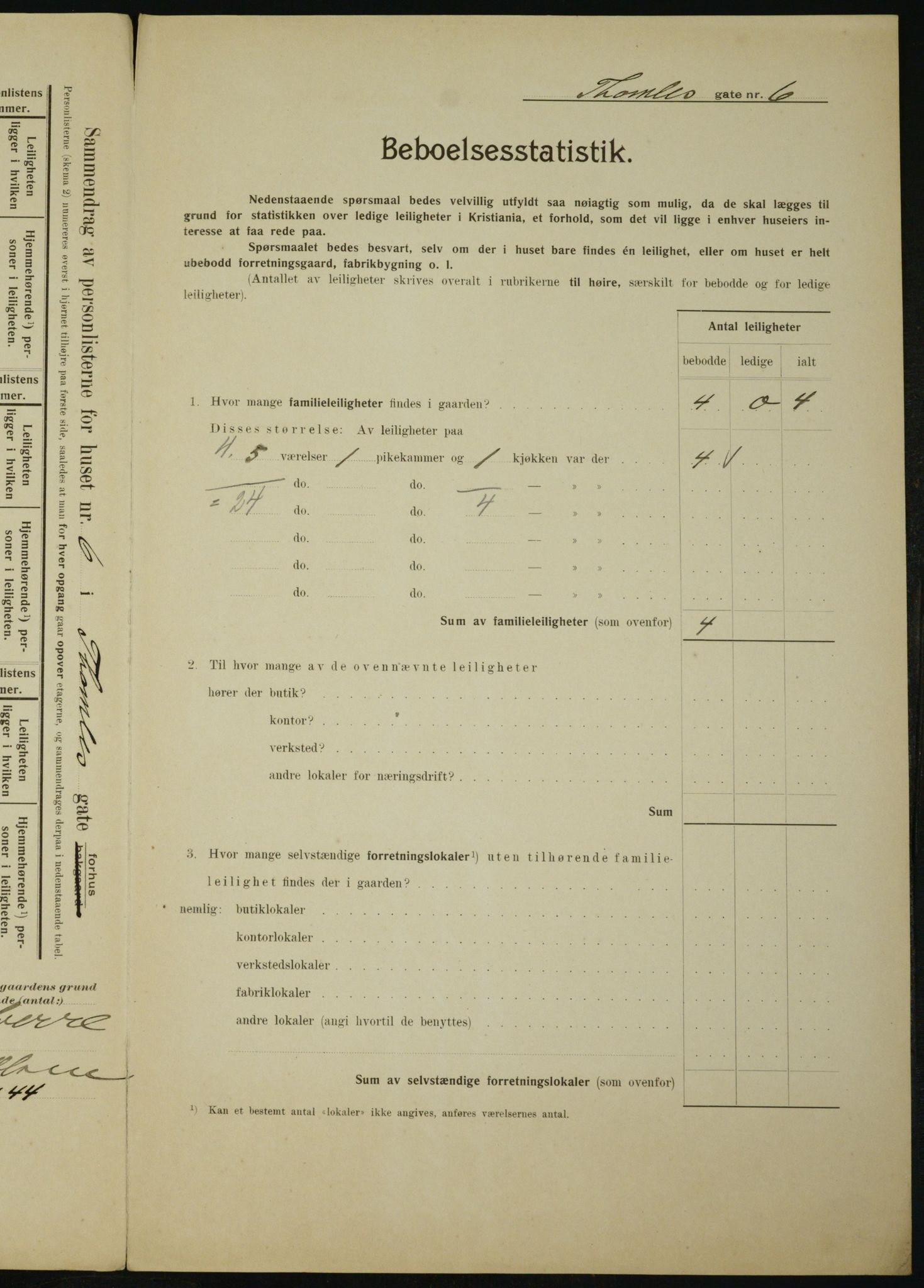 OBA, Municipal Census 1910 for Kristiania, 1910, p. 103677