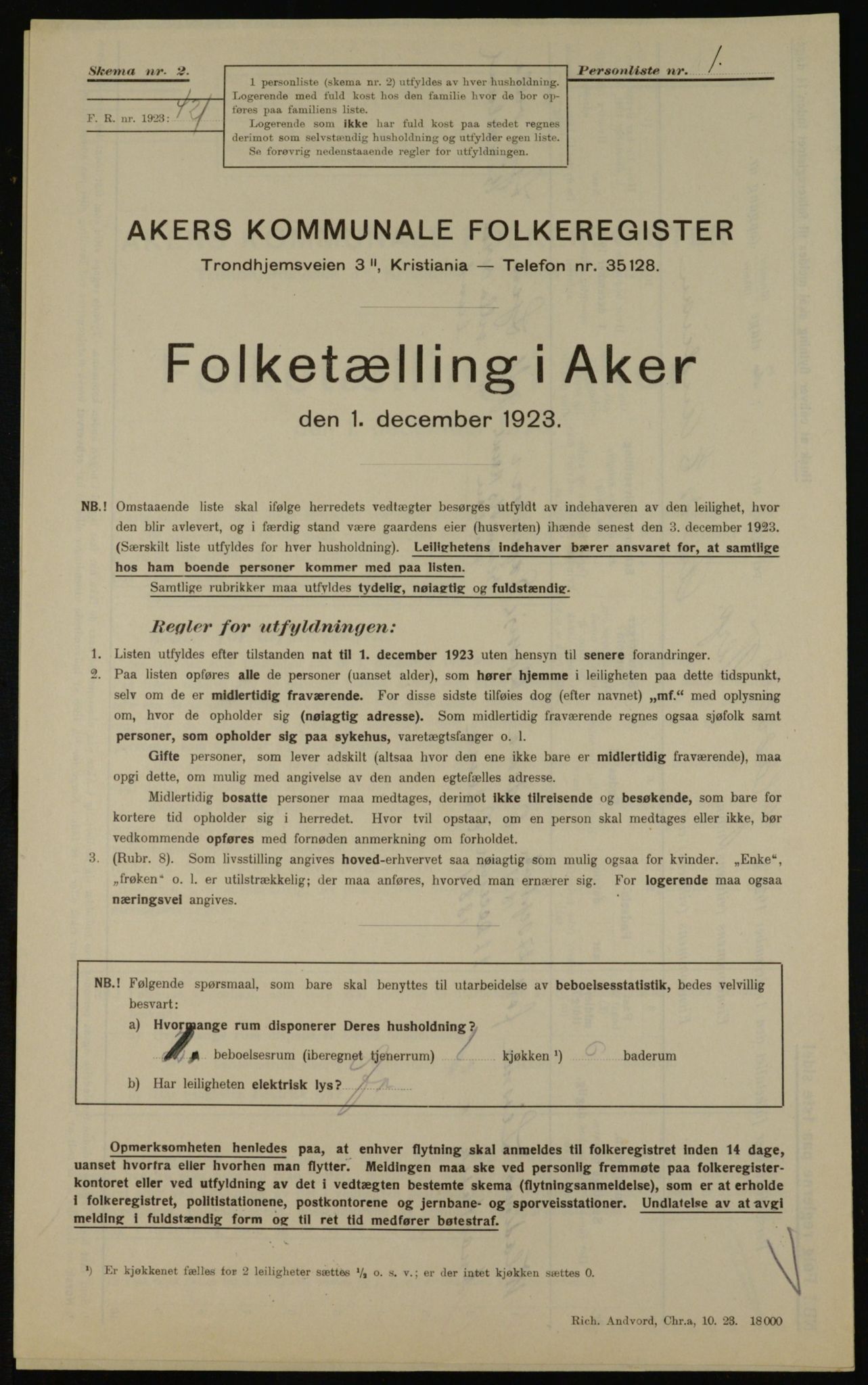 , Municipal Census 1923 for Aker, 1923, p. 39140