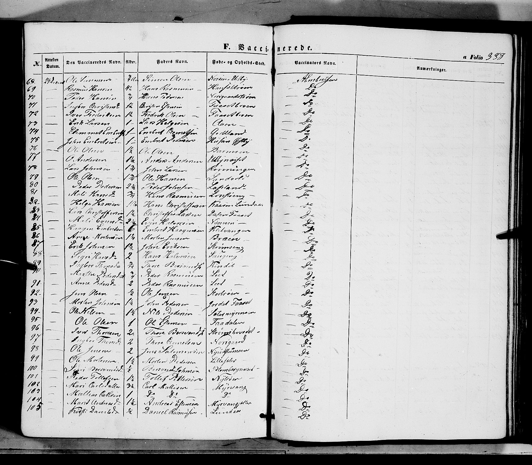 Tynset prestekontor, AV/SAH-PREST-058/H/Ha/Haa/L0020: Parish register (official) no. 20, 1848-1862, p. 388