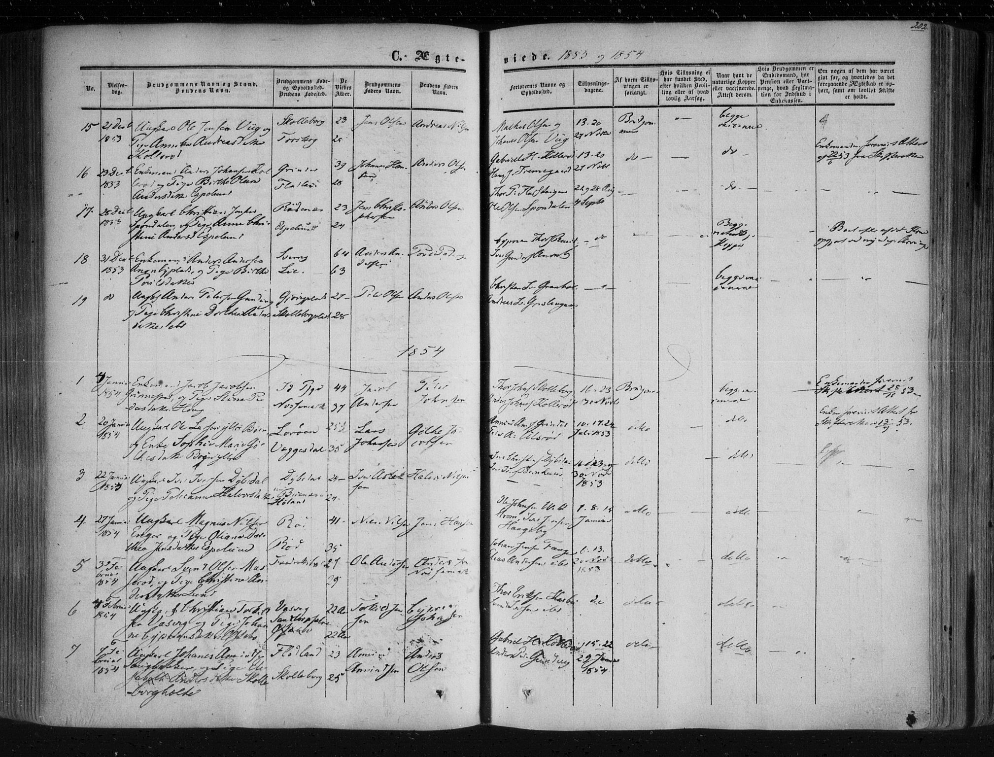 Aremark prestekontor Kirkebøker, SAO/A-10899/F/Fc/L0003: Parish register (official) no. III 3, 1850-1865, p. 202