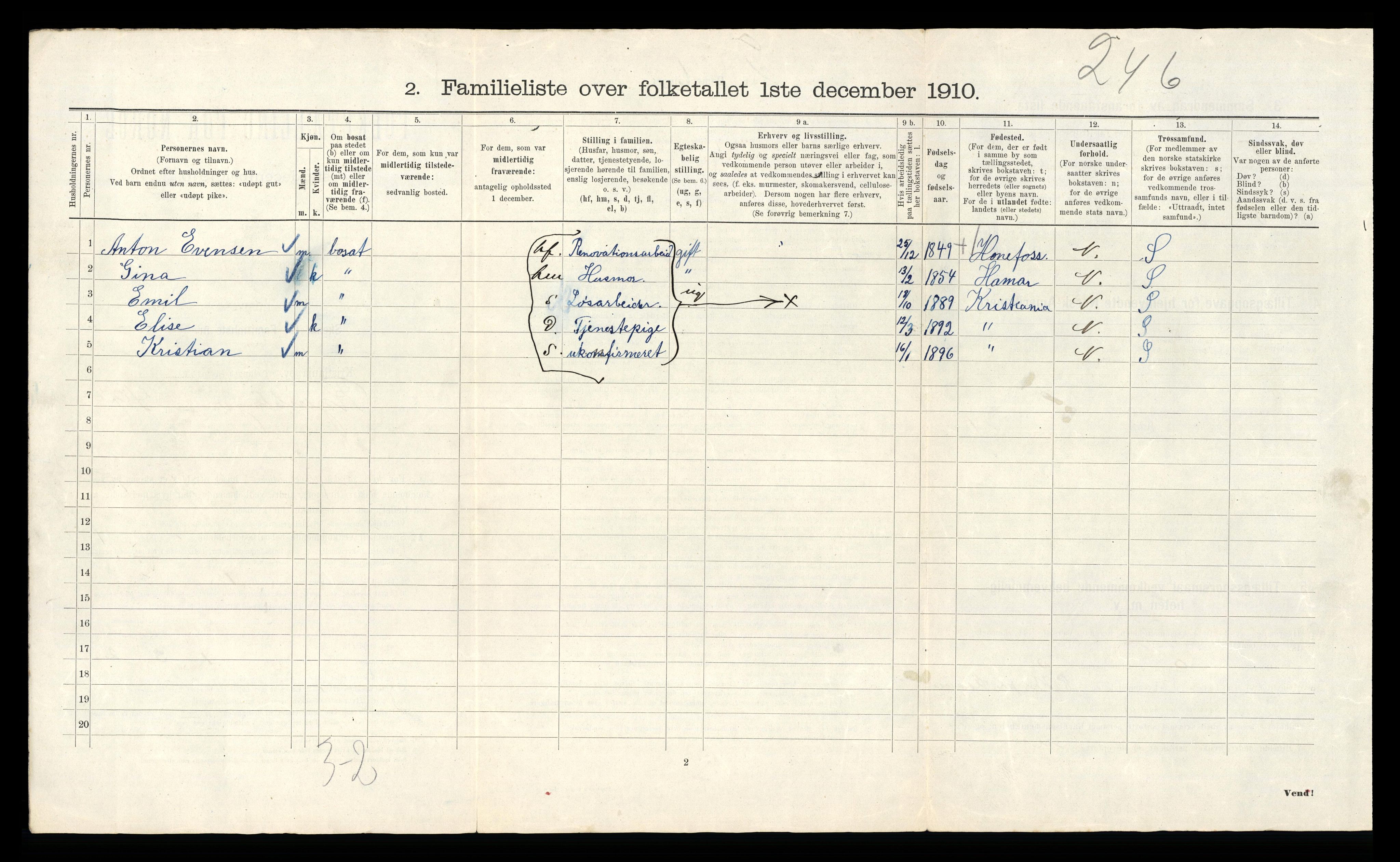 RA, 1910 census for Kristiania, 1910, p. 83322