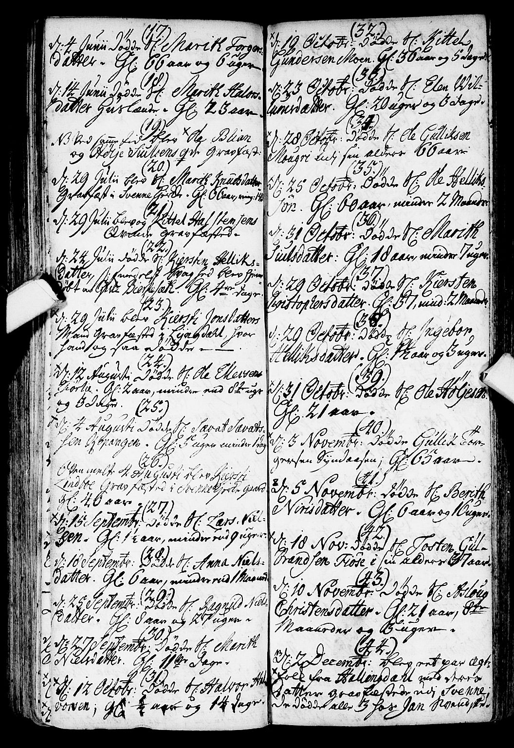 Flesberg kirkebøker, AV/SAKO-A-18/F/Fa/L0002: Parish register (official) no. I 2, 1726-1747