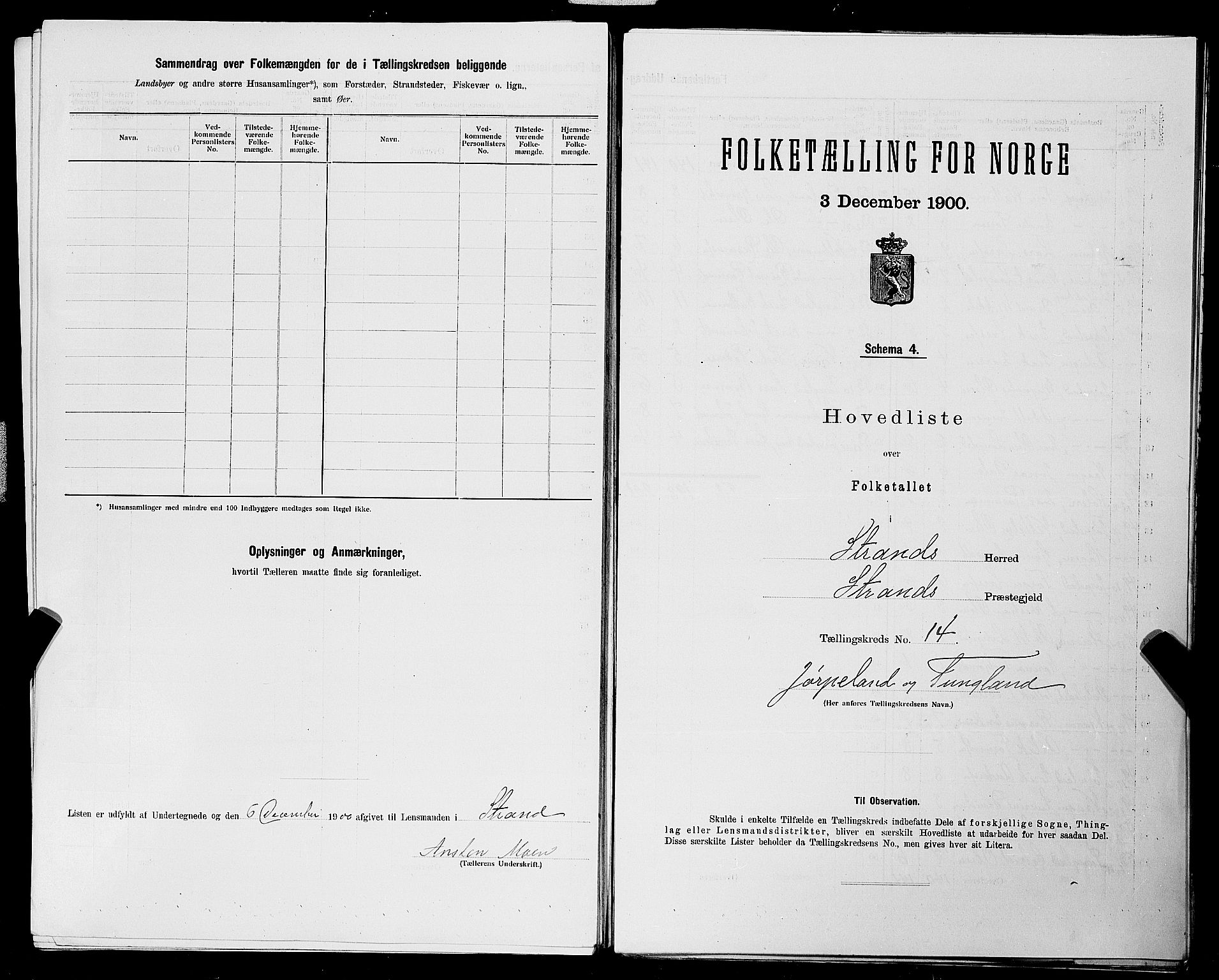 SAST, 1900 census for Strand, 1900, p. 54