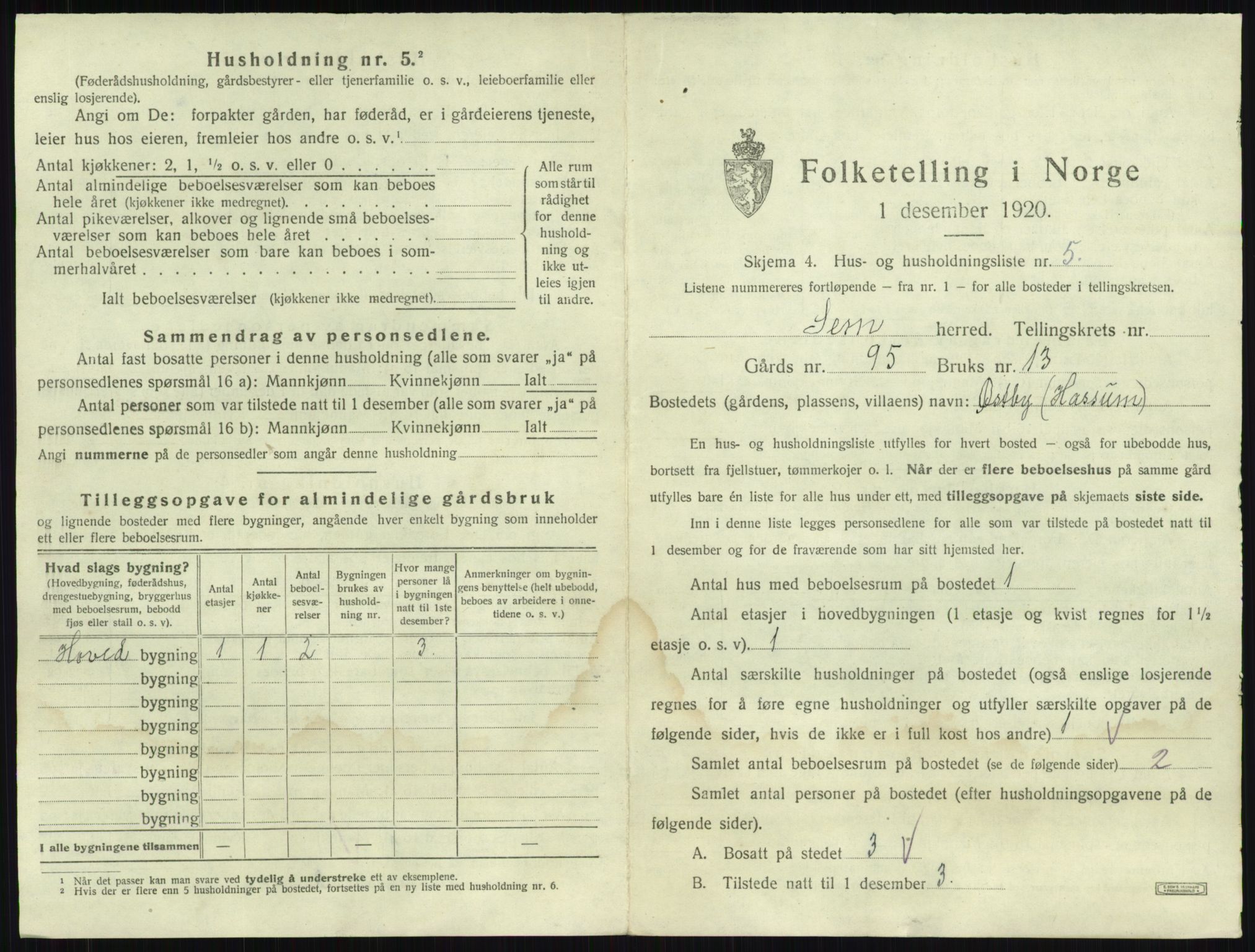 SAKO, 1920 census for Sem, 1920, p. 1462