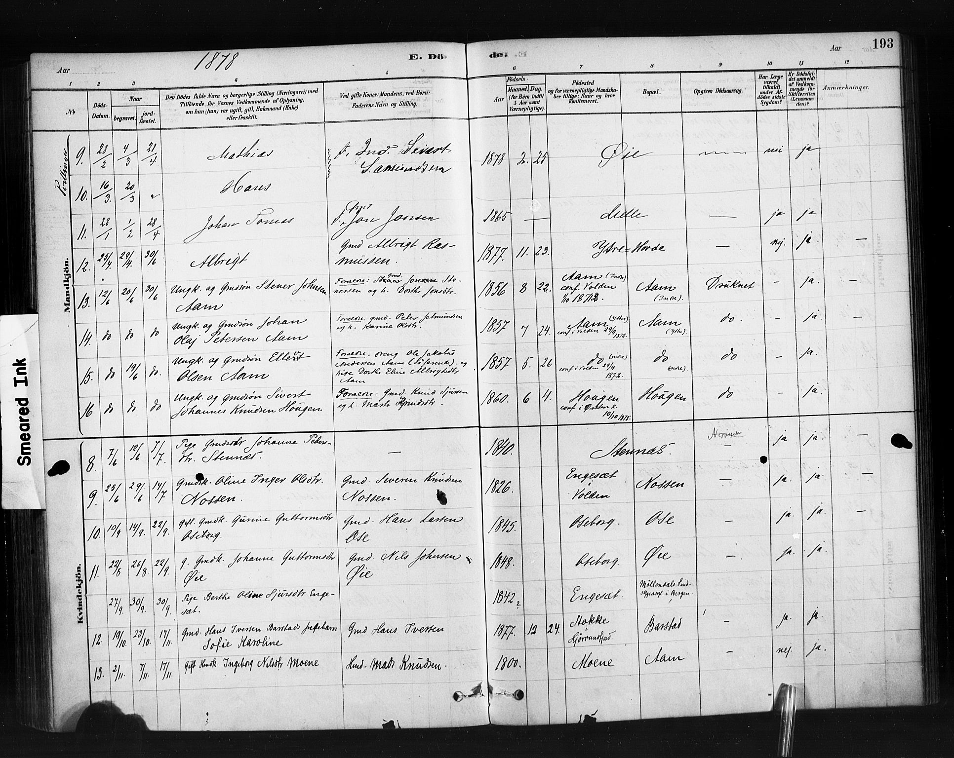 Ministerialprotokoller, klokkerbøker og fødselsregistre - Møre og Romsdal, AV/SAT-A-1454/513/L0176: Parish register (official) no. 513A03, 1877-1889, p. 193