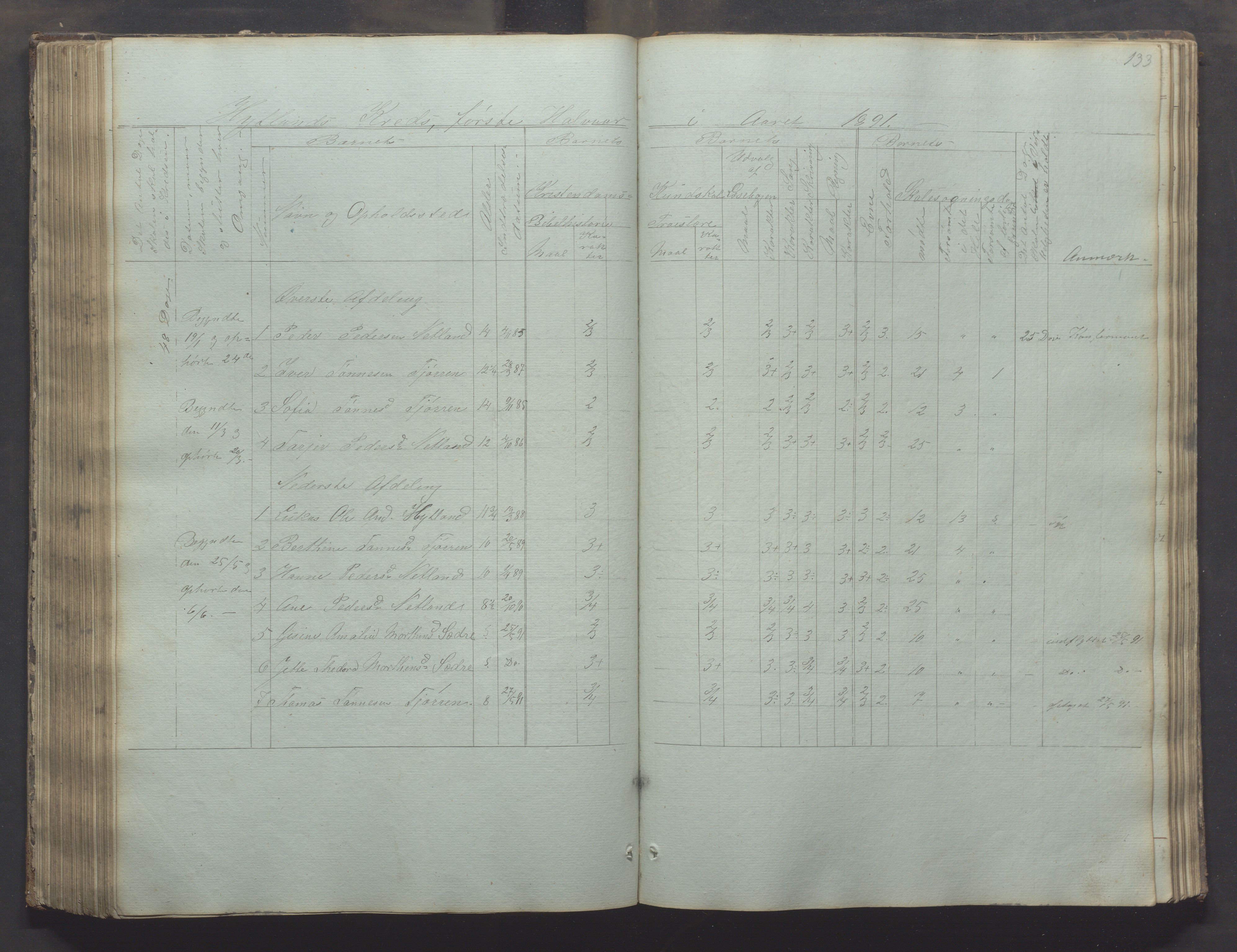 Bjerkreim kommune - Skulestyret, IKAR/K-101539/H/L0002: Skolejournal for vestre skuledistrikt, 1858-1894, p. 132b-133a