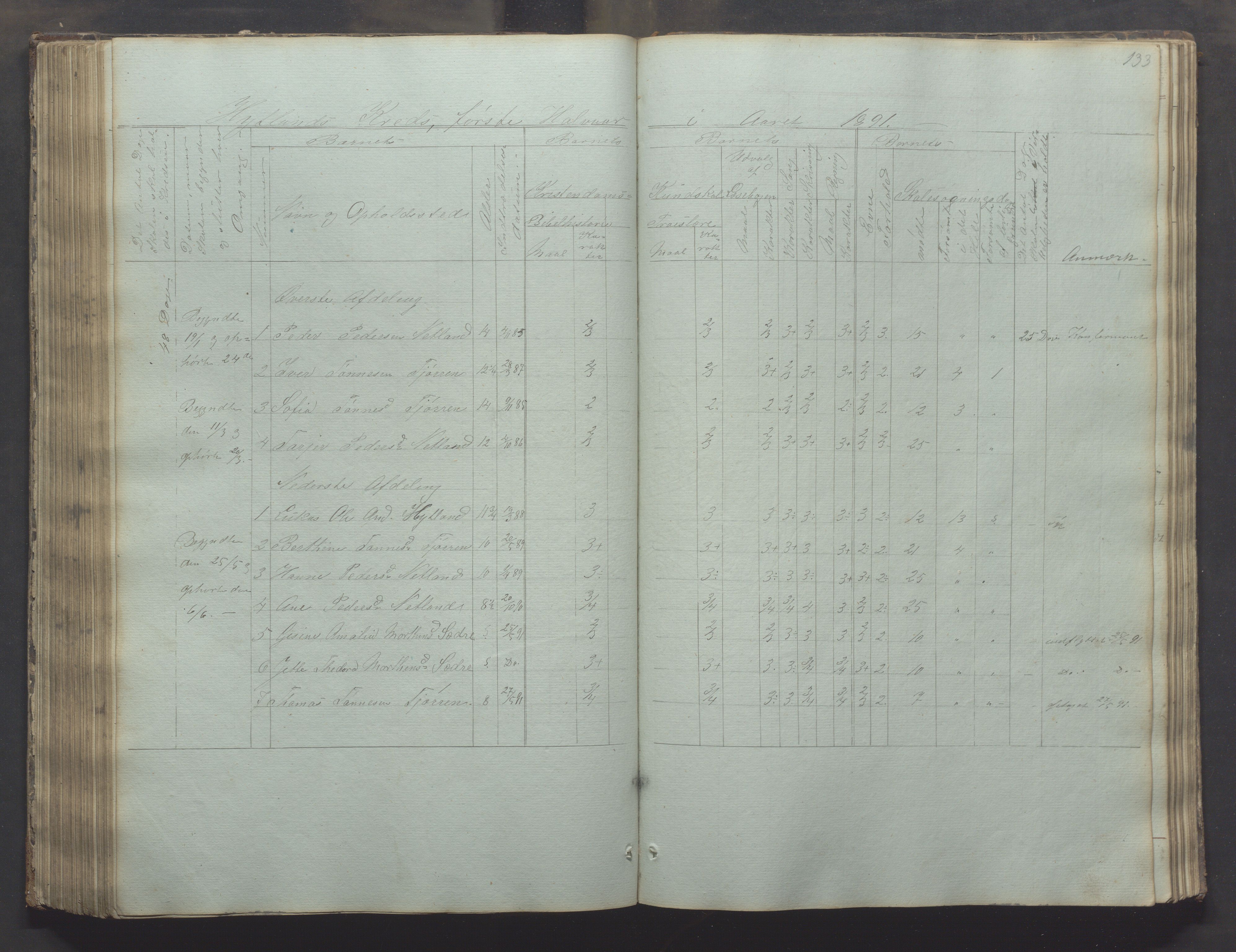 Bjerkreim kommune - Skulestyret, IKAR/K-101539/H/L0002: Skolejournal for vestre skuledistrikt, 1858-1894, p. 132b-133a