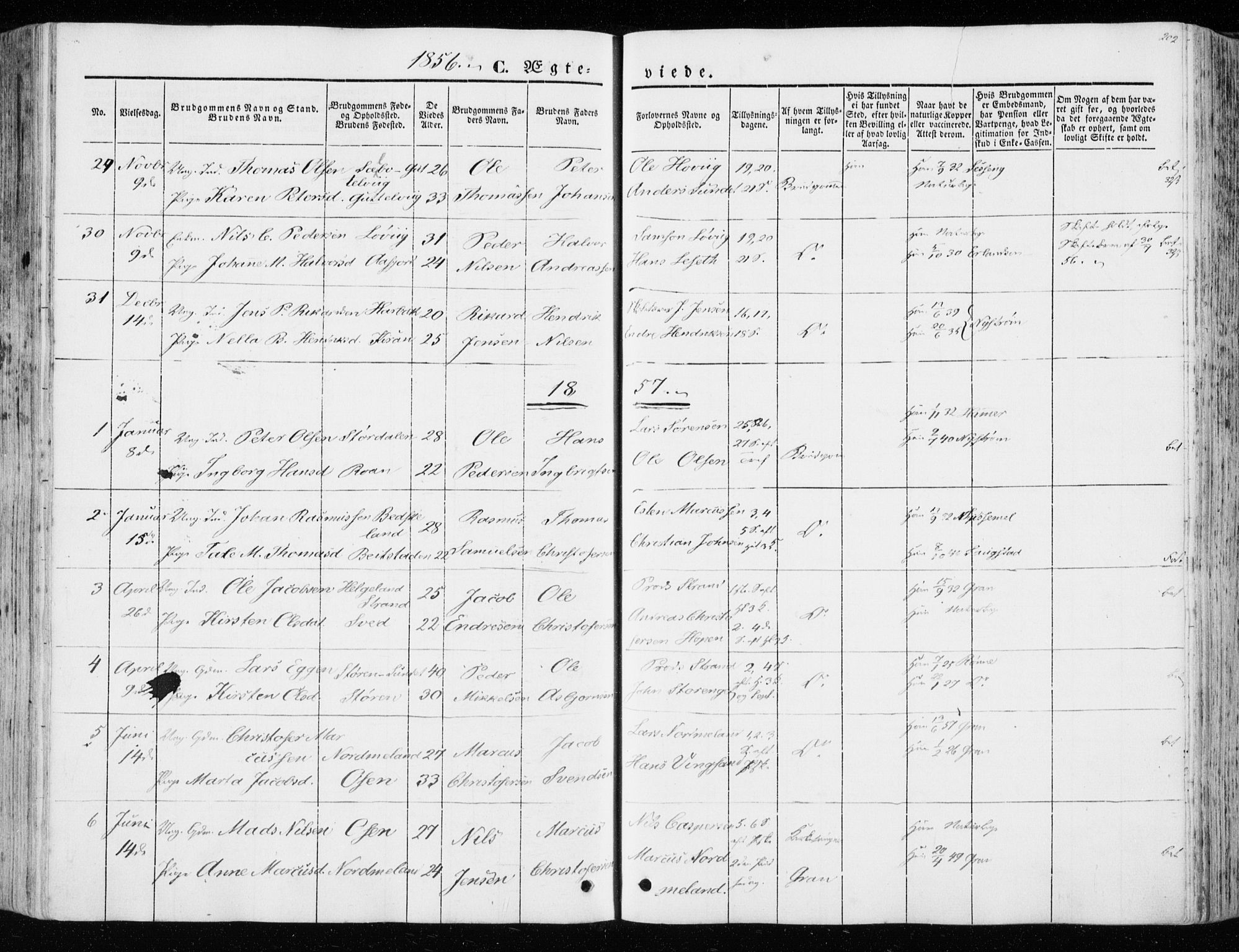 Ministerialprotokoller, klokkerbøker og fødselsregistre - Sør-Trøndelag, SAT/A-1456/657/L0704: Parish register (official) no. 657A05, 1846-1857, p. 202