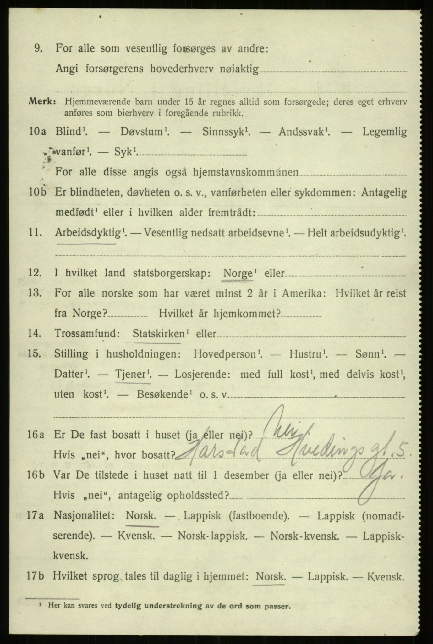 SATØ, 1920 census for Trondenes, 1920, p. 17125