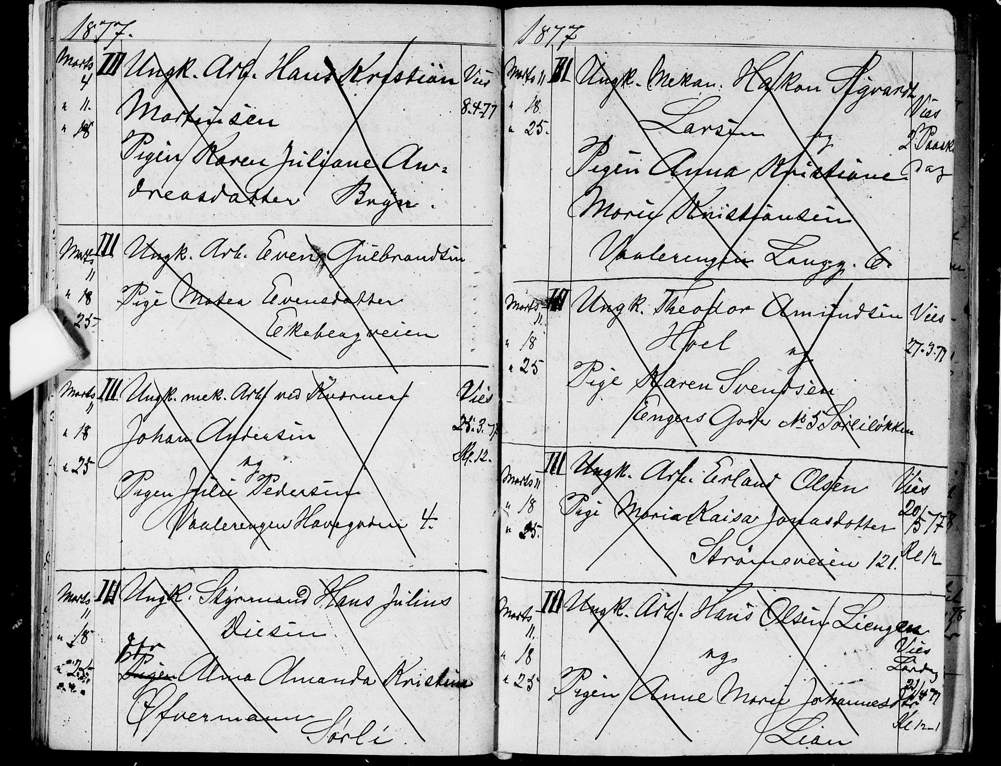 Østre Aker prestekontor Kirkebøker, AV/SAO-A-10840/H/Ha/L0003: Banns register no. I 3, 1873-1878