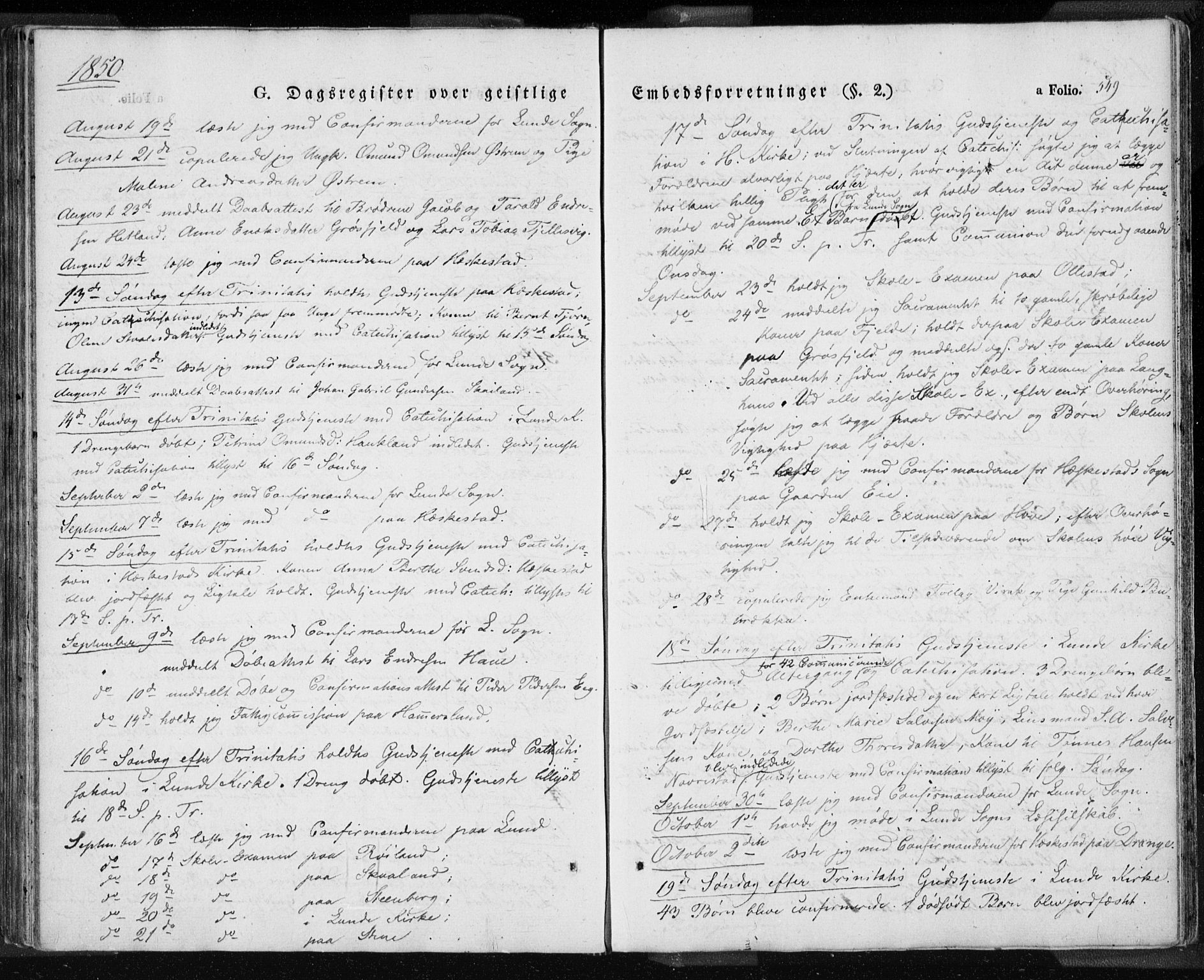 Lund sokneprestkontor, AV/SAST-A-101809/S06/L0008: Parish register (official) no. A 7.2, 1833-1854, p. 549