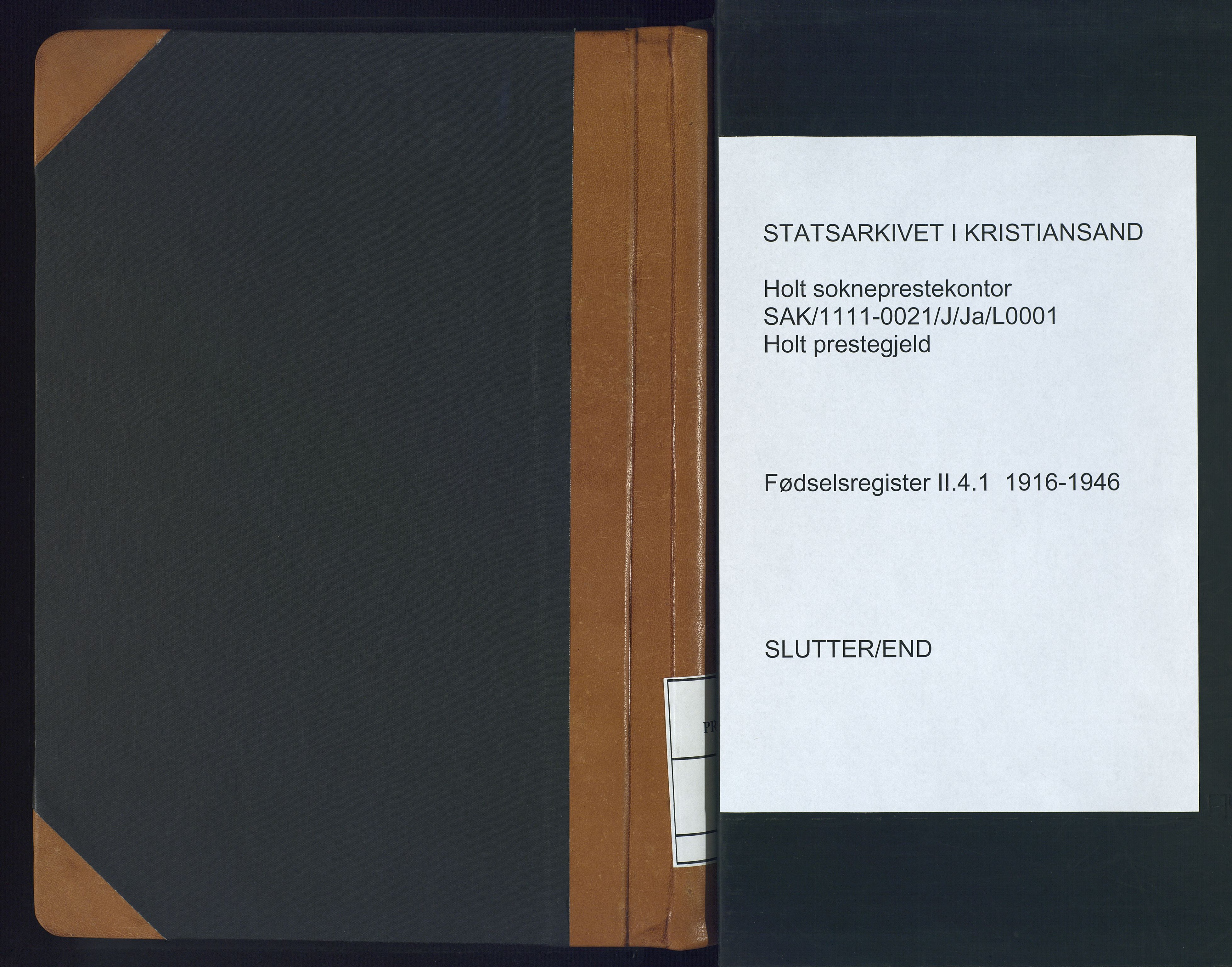 Holt sokneprestkontor, AV/SAK-1111-0021/J/Ja/L0001: Birth register no. II.4.1, 1916-1946