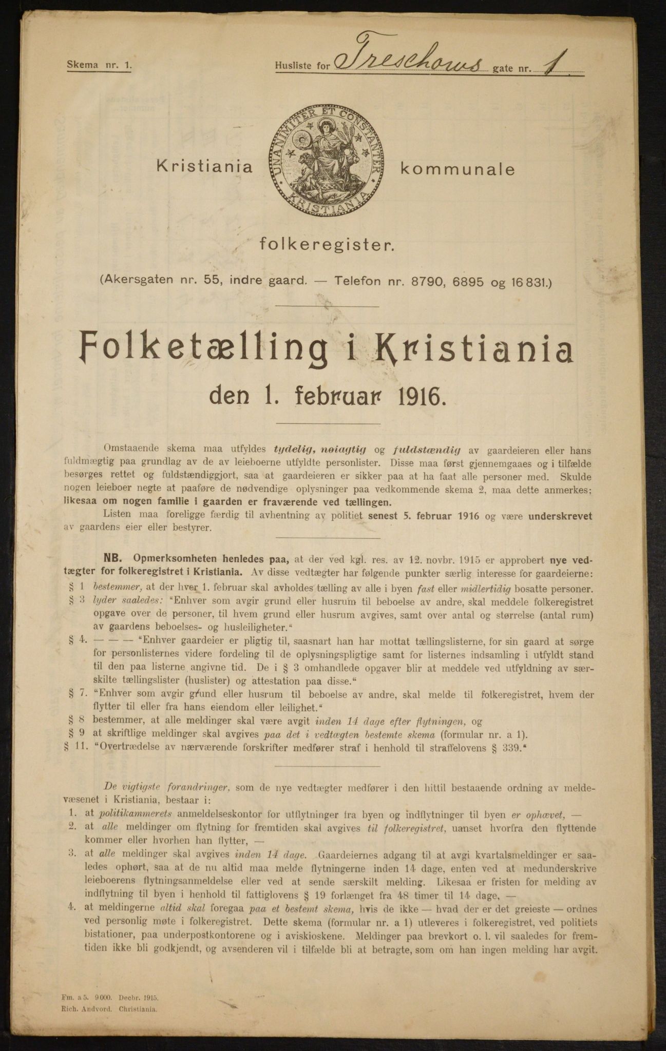 OBA, Municipal Census 1916 for Kristiania, 1916, p. 118742