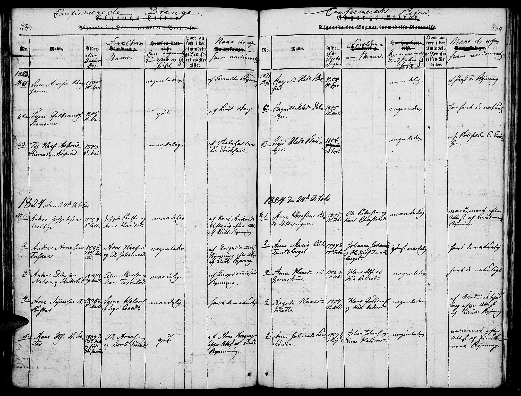 Vinger prestekontor, AV/SAH-PREST-024/H/Ha/Haa/L0006: Parish register (official) no. 6, 1814-1825, p. 583-584