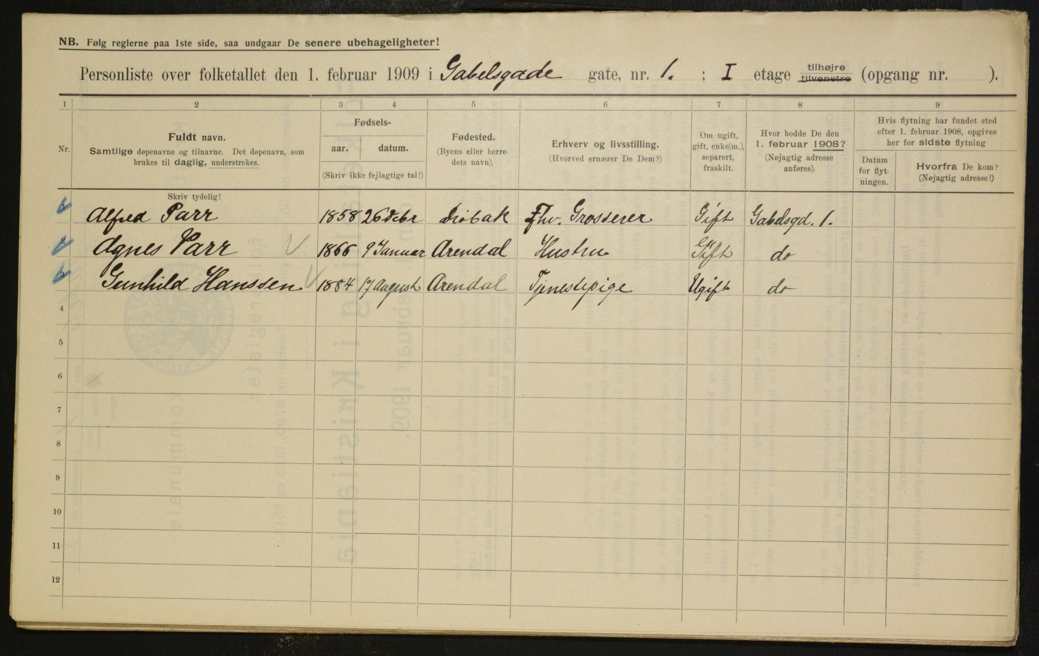 OBA, Municipal Census 1909 for Kristiania, 1909, p. 25923