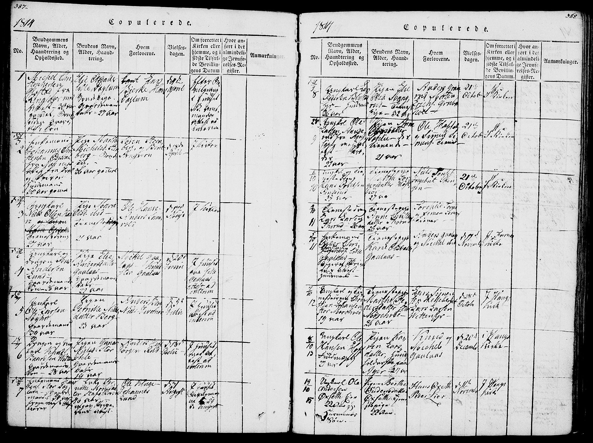 Vang prestekontor, Hedmark, SAH/PREST-008/H/Ha/Haa/L0007: Parish register (official) no. 7, 1813-1826, p. 387-388