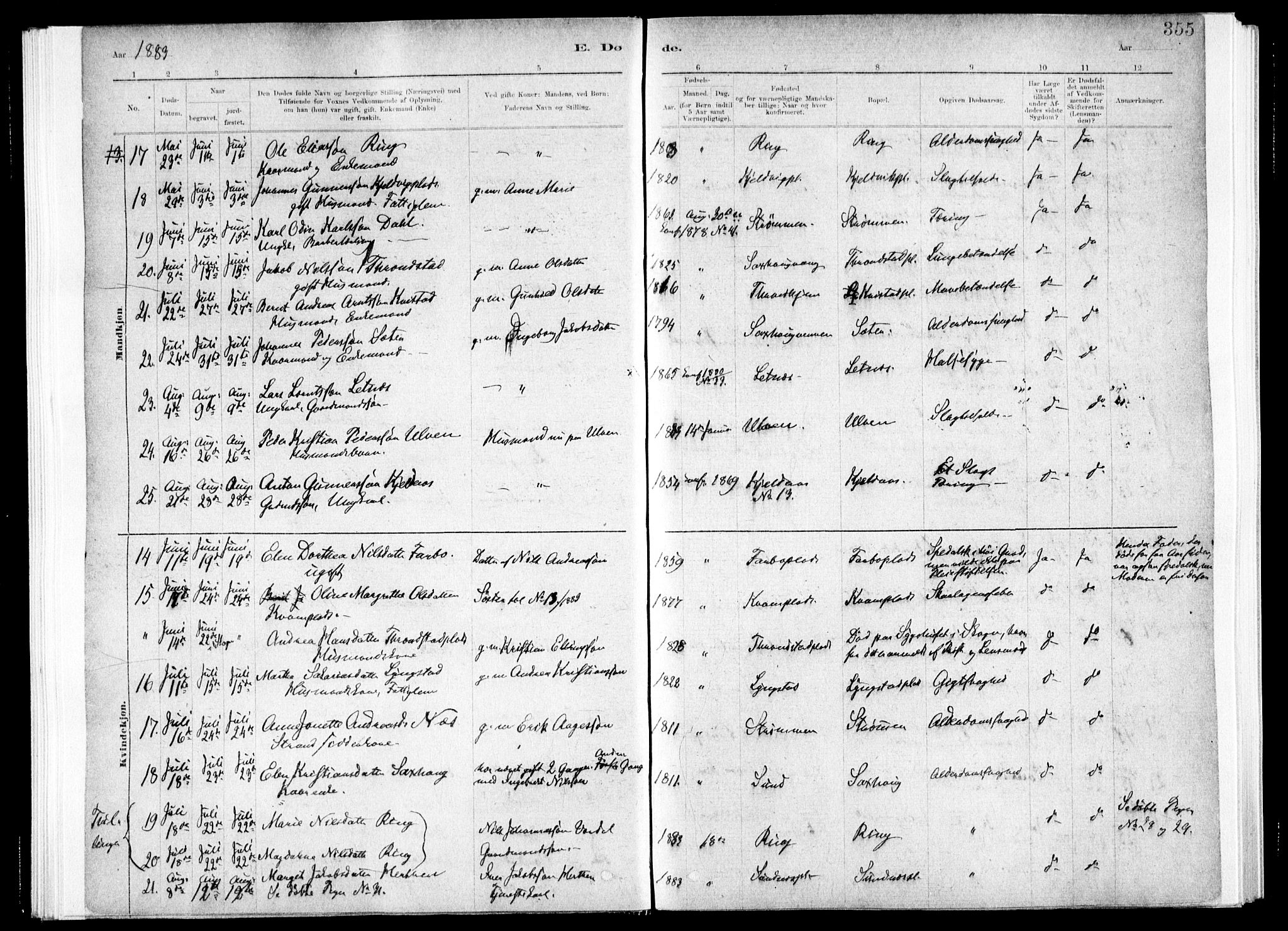 Ministerialprotokoller, klokkerbøker og fødselsregistre - Nord-Trøndelag, SAT/A-1458/730/L0285: Parish register (official) no. 730A10, 1879-1914, p. 355