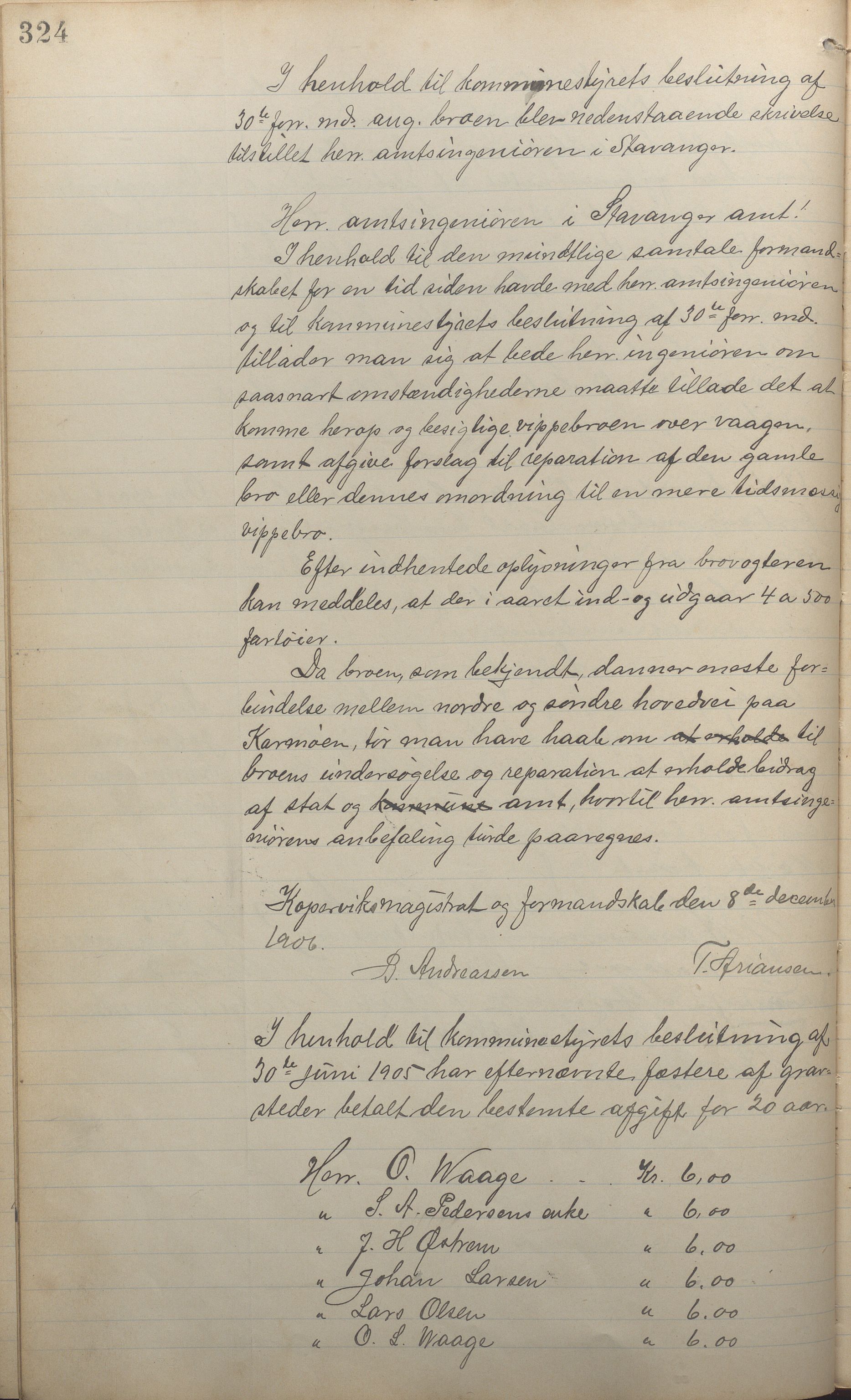 Kopervik Kommune - Formannskapet og Bystyret, IKAR/K-102468/A/Aa/L0003: Møtebok, 1894-1912, p. 324