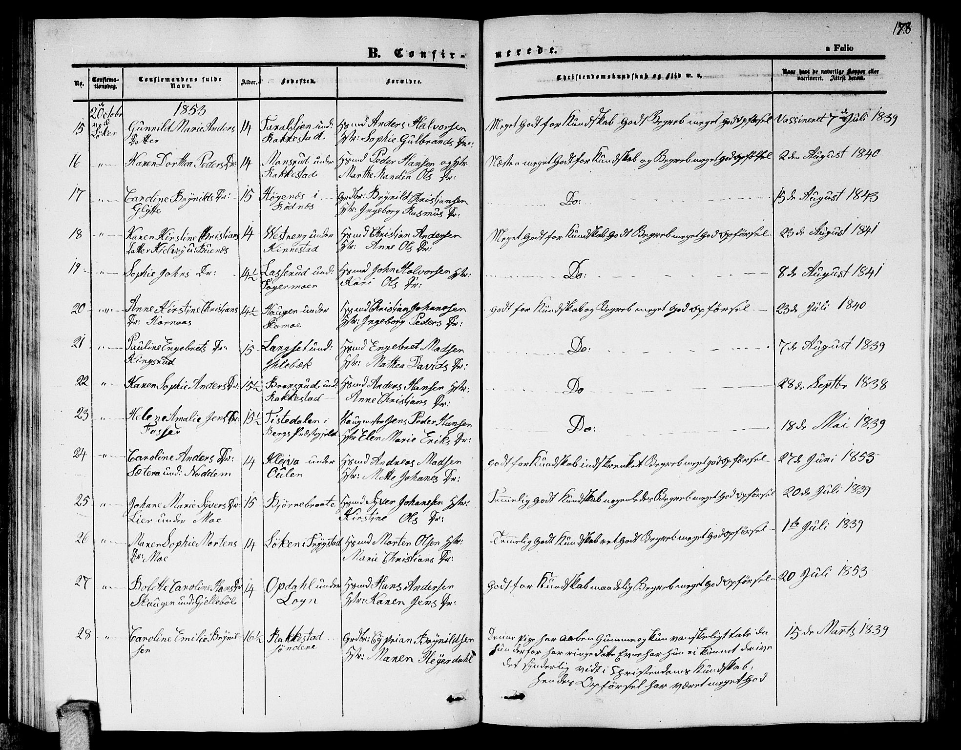 Høland prestekontor Kirkebøker, SAO/A-10346a/G/Ga/L0003: Parish register (copy) no. I 3, 1846-1853, p. 178