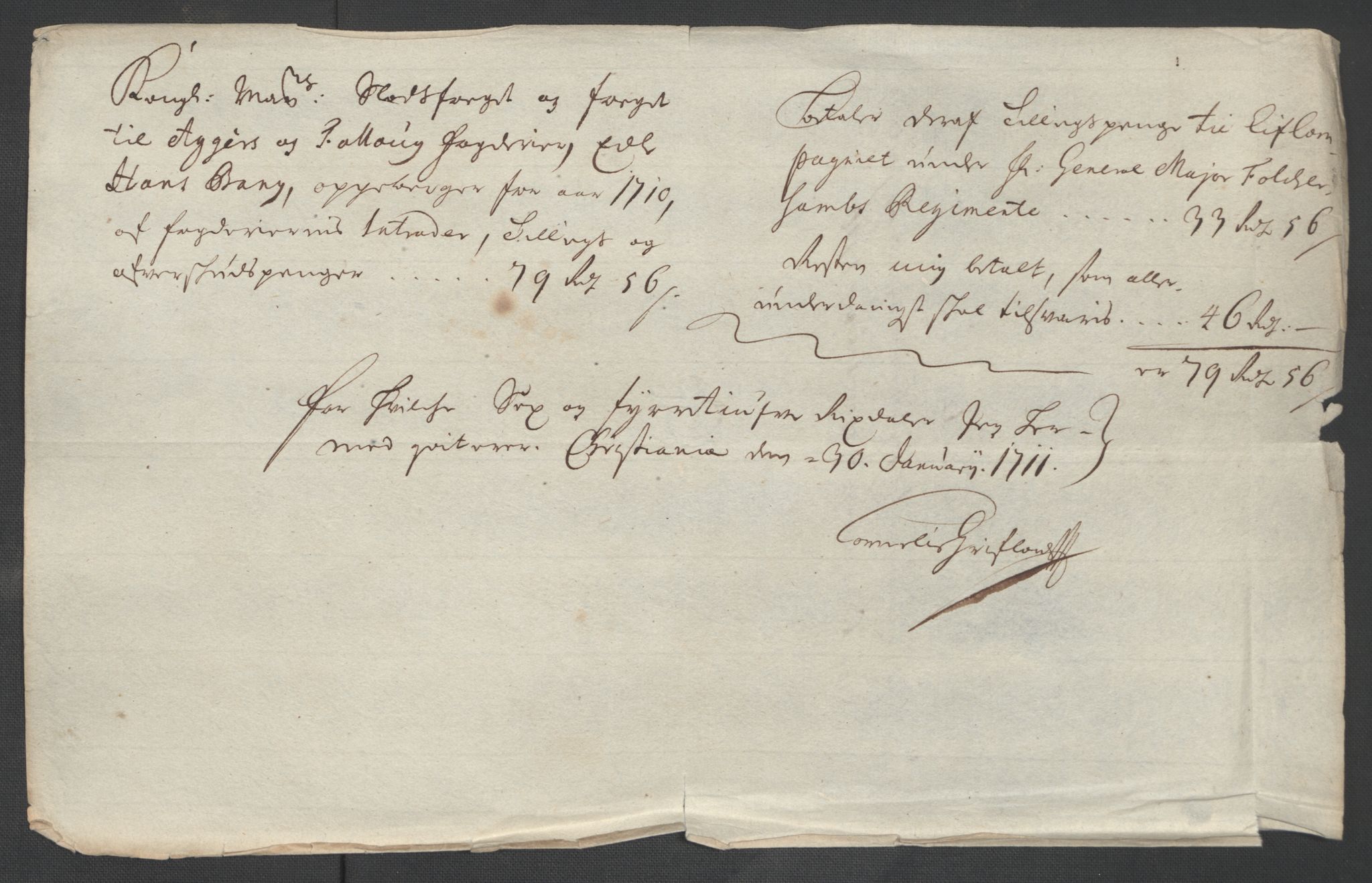 Rentekammeret inntil 1814, Reviderte regnskaper, Fogderegnskap, AV/RA-EA-4092/R10/L0448: Fogderegnskap Aker og Follo, 1710-1711, p. 77