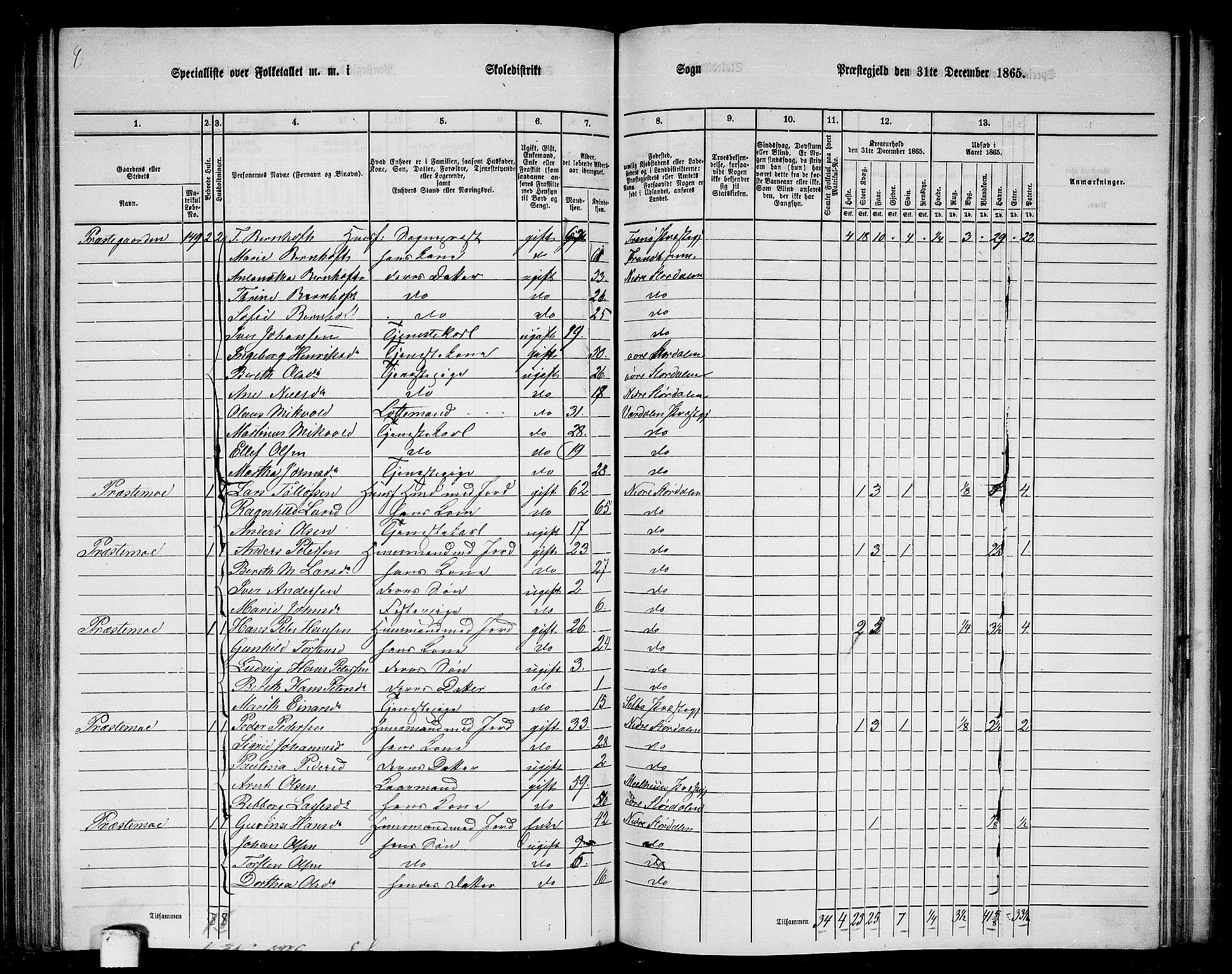 RA, 1865 census for Nedre Stjørdal, 1865, p. 183