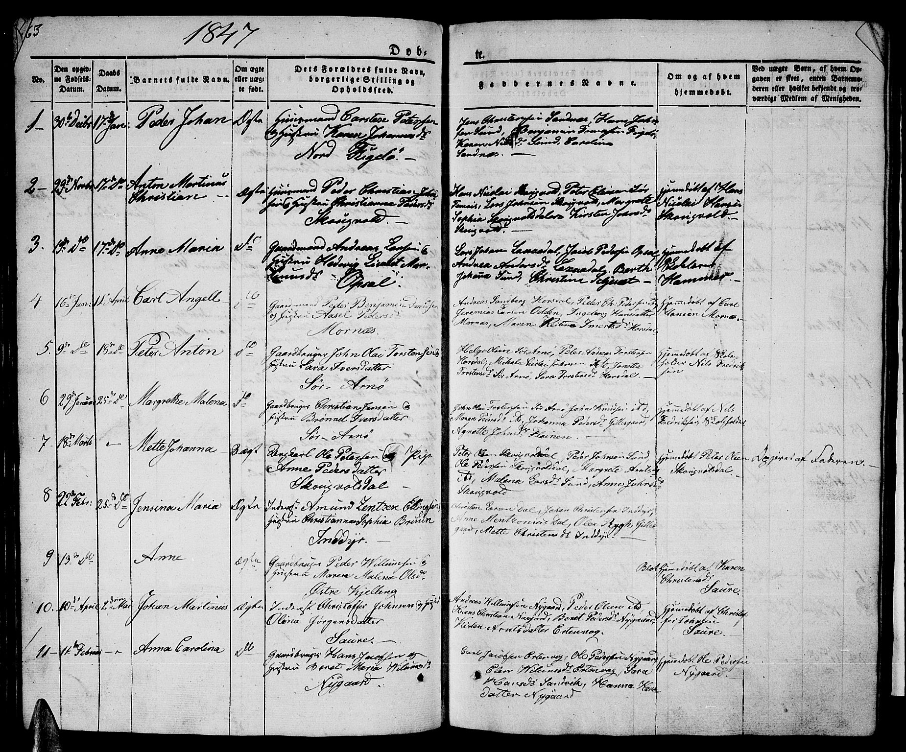 Ministerialprotokoller, klokkerbøker og fødselsregistre - Nordland, AV/SAT-A-1459/805/L0106: Parish register (copy) no. 805C02, 1841-1861, p. 63