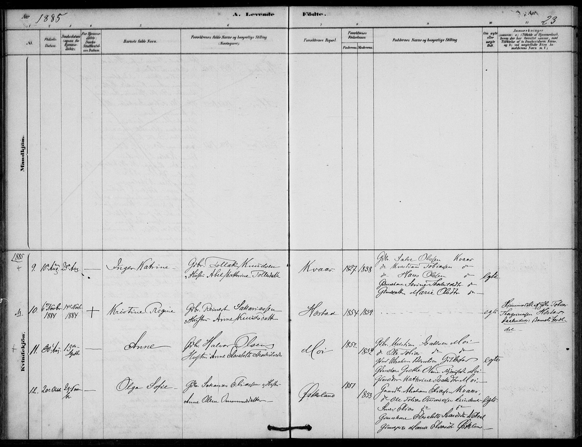 Lyngdal sokneprestkontor, AV/SAK-1111-0029/F/Fa/Fab/L0003: Parish register (official) no. A 3, 1878-1903, p. 23