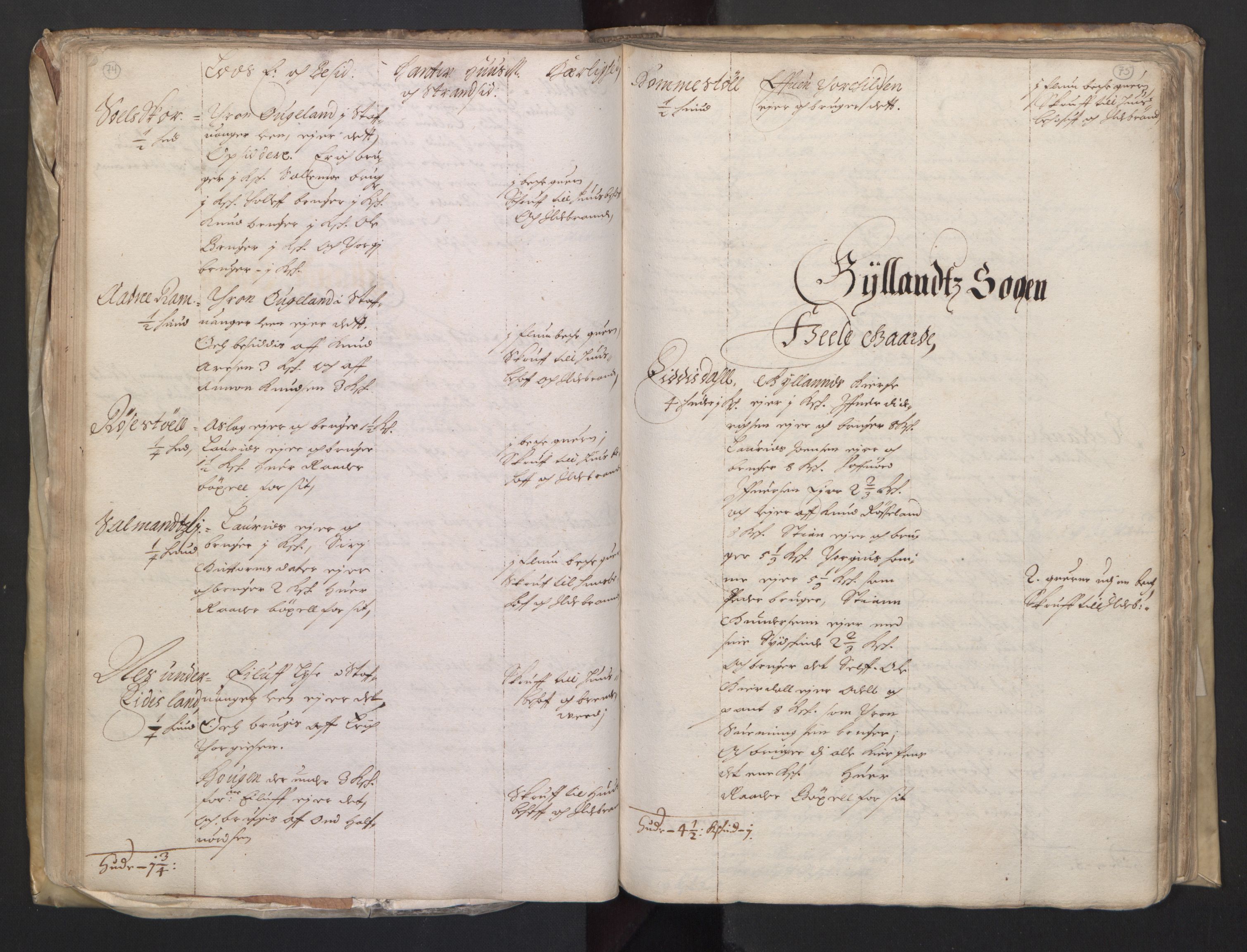 Rentekammeret inntil 1814, Realistisk ordnet avdeling, AV/RA-EA-4070/L/L0020/0004: Agder lagdømme: / Alminnelig jordebok. Lista len, 1661, p. 74-75