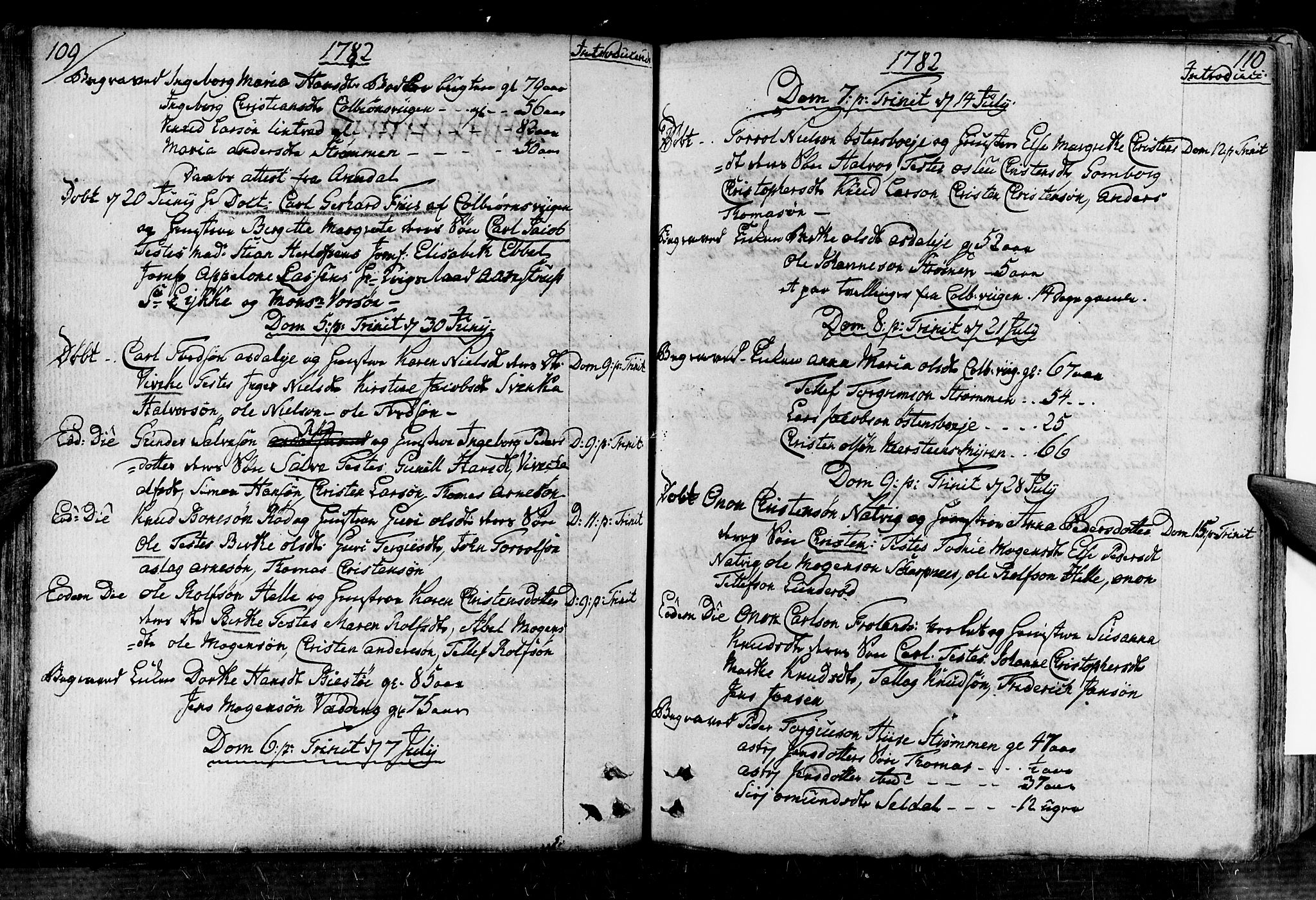 Øyestad sokneprestkontor, AV/SAK-1111-0049/F/Fa/L0008: Parish register (official) no. A 8, 1777-1804, p. 109-110